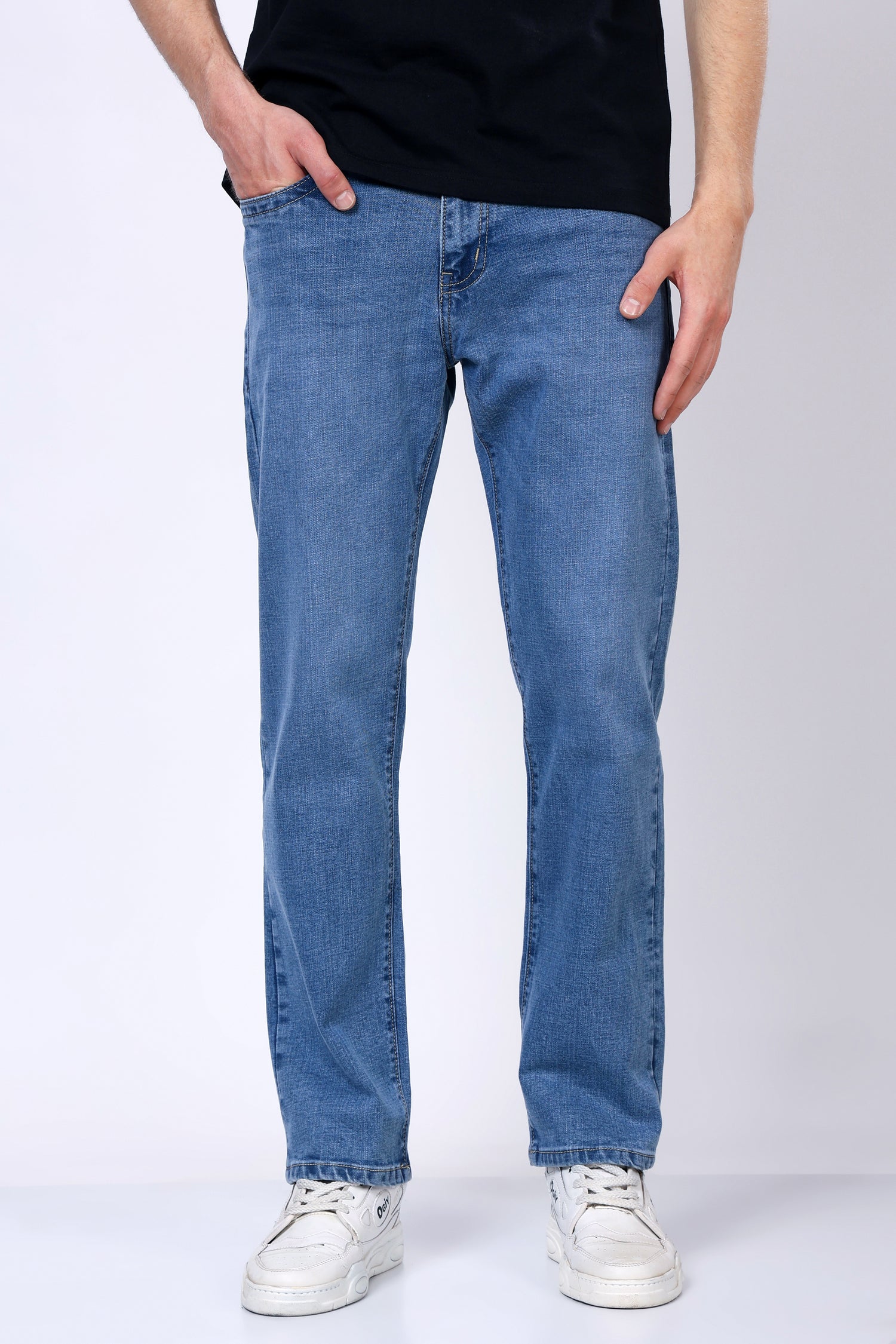 Stylox Men’s Comfort Fit Stretchable Light Blue Denim Jeans - Stylox