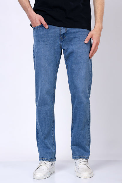 Stylox Men’s Comfort Fit Stretchable Light Blue Denim Jeans - Stylox