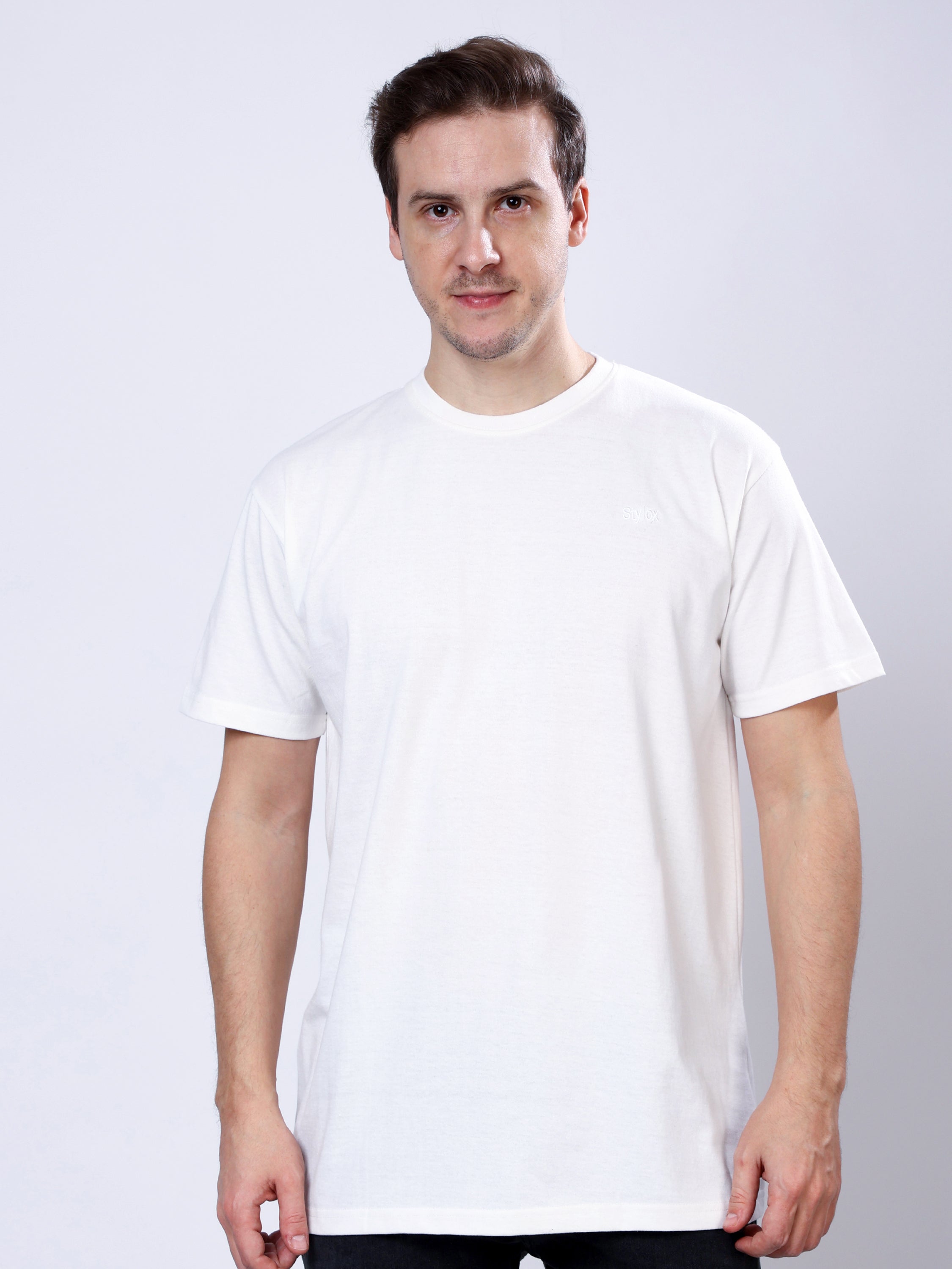 Stylox Men’s Solid Round Neck T-Shirt | Classic Cotton Casual Crew Neck Tee - Stylox