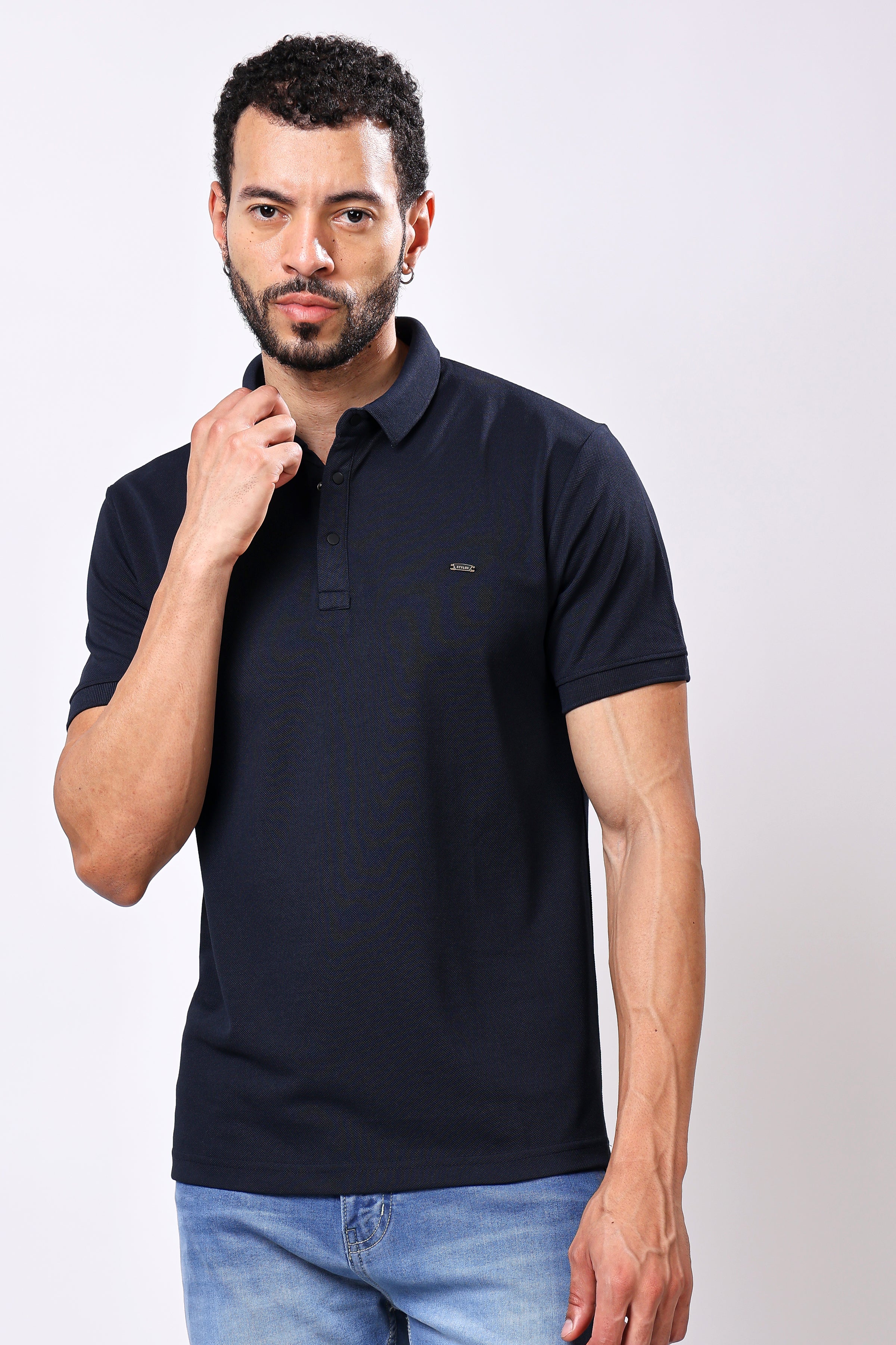 Stylox Solid Polo T-Shirt For Men - Stylox