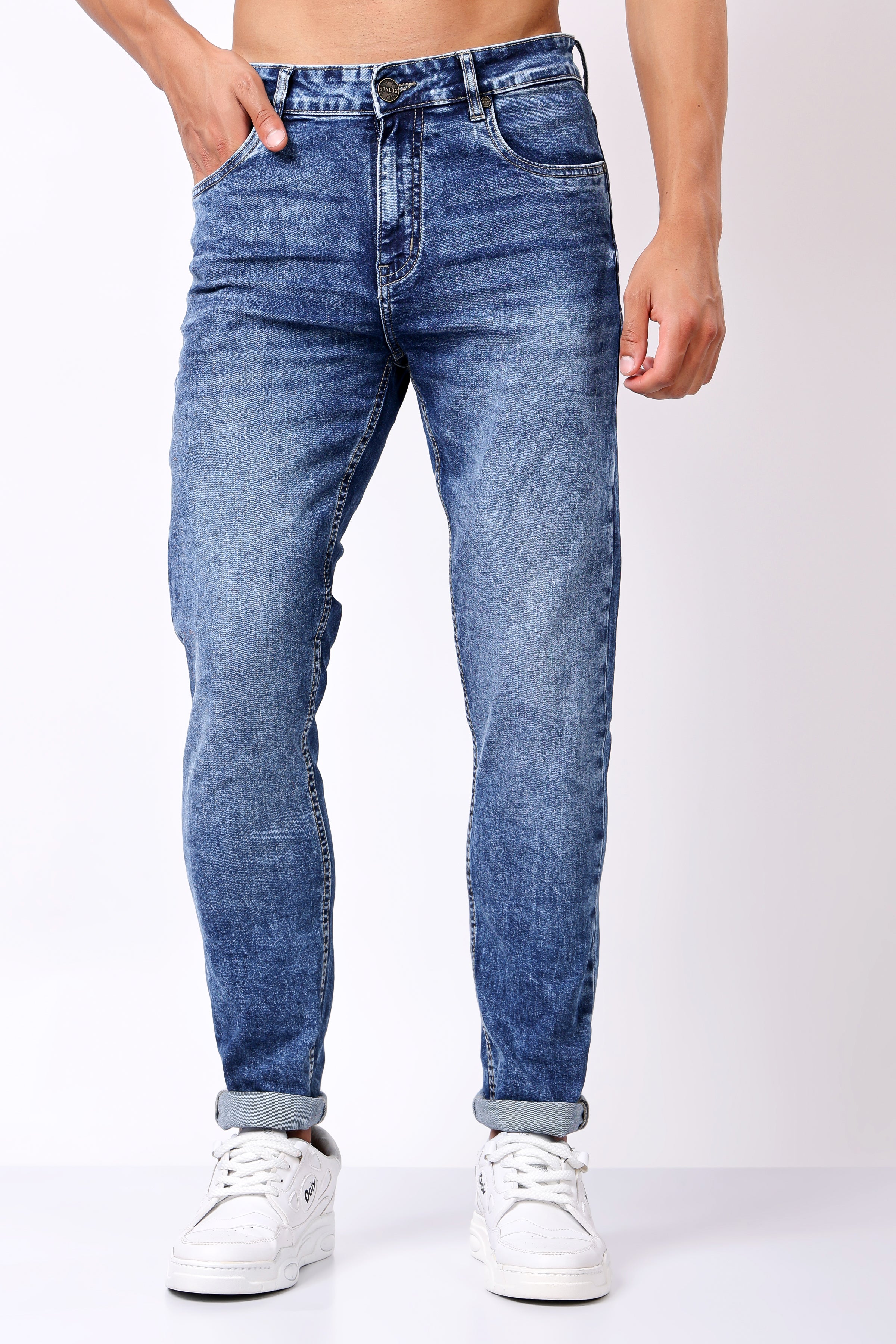 Stylox Slim Fit Denim Jeans - Dark Blue,