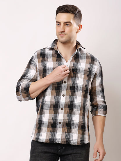 Stylox Men’s Regular Fit Full Sleeve Check Shirt | Casual &amp; Semi-Formal Cotton Checkered Shirt