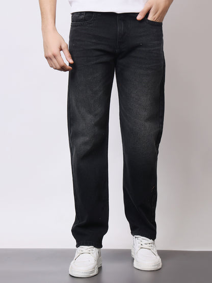 Stylox Men’s Relaxed Fit Dusty Black Jeans | Black Straight Fit Denim for Everyday Casual &amp; Streetwear Style - Stylox