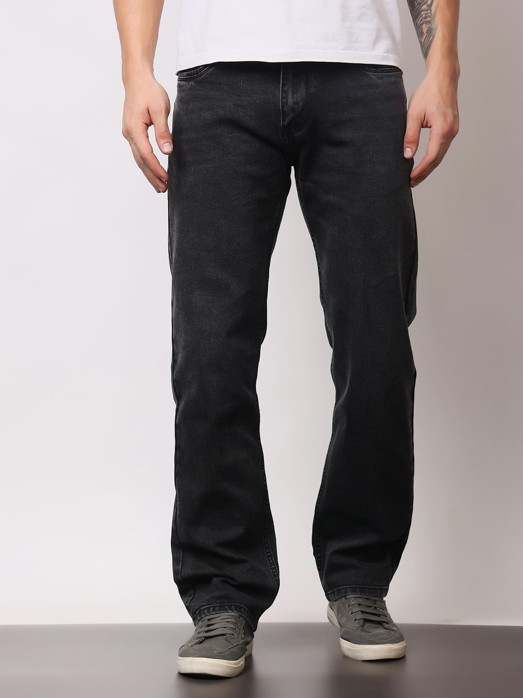 Stylox Men’s Comfort Fit Solid Jeans | Premium Stretchable Plain Denim Jeans for Men | Mid-Rise Relaxed Fit Jeans - Stylox