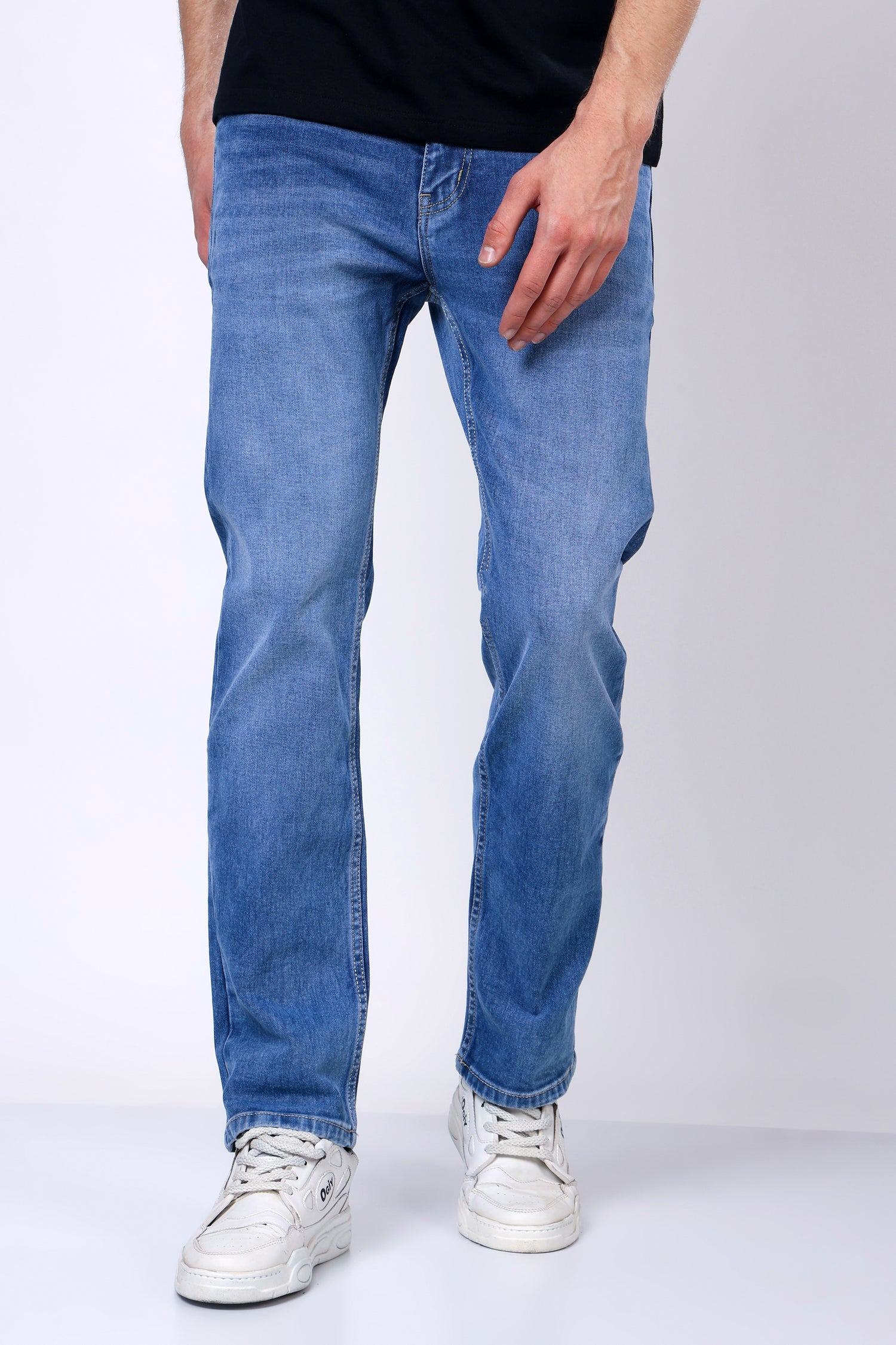 Stylox Men’s Mid-Rise Comfort Fit Stretchable Dark Blue Denim Jeans - Stylox