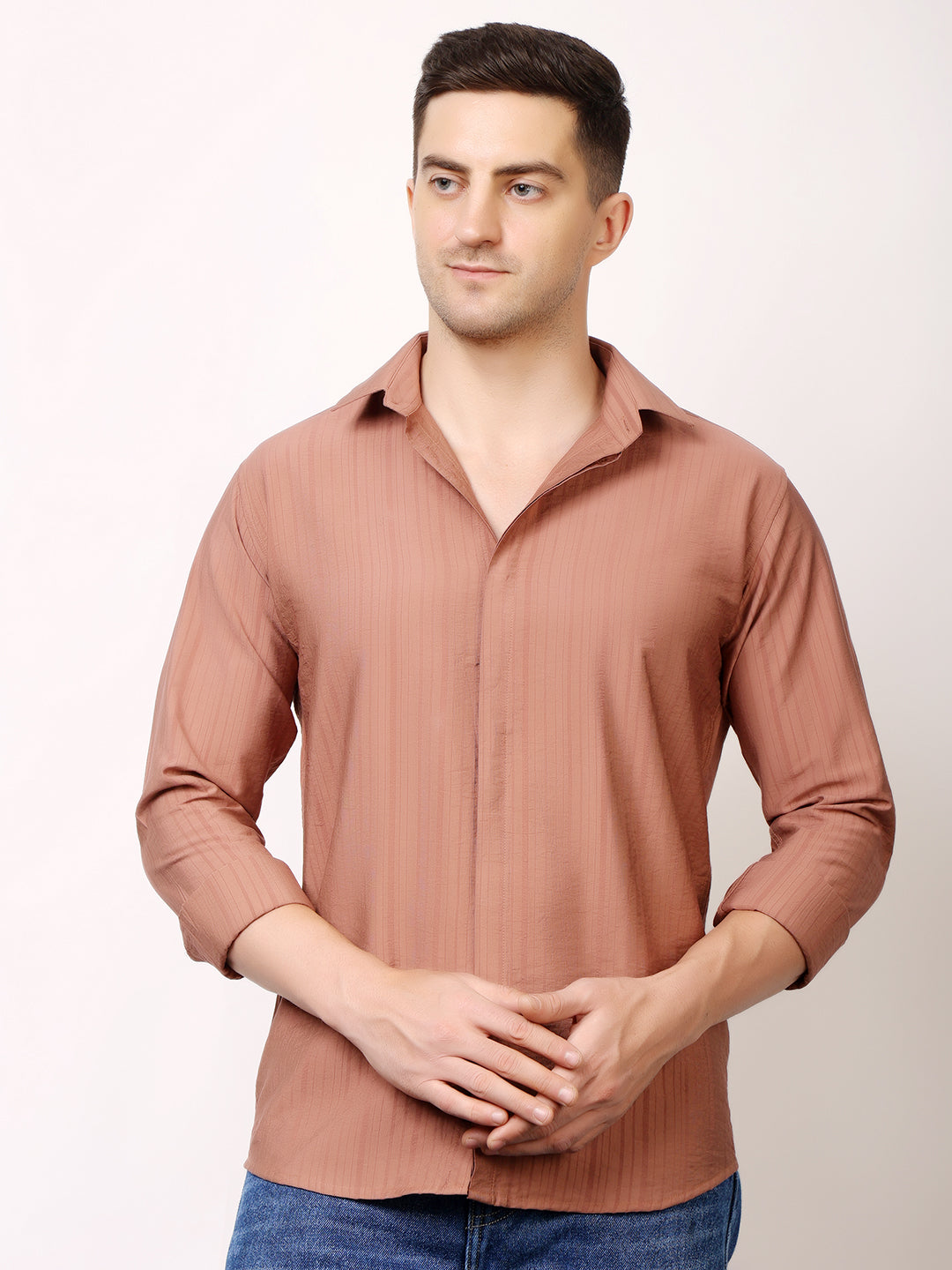 Stylox Men's Regular Fit Solid Full Sleeve Casual Shirt – Soft Cotton Blend, Comfortable & Stylish Everyday Wear - Stylox