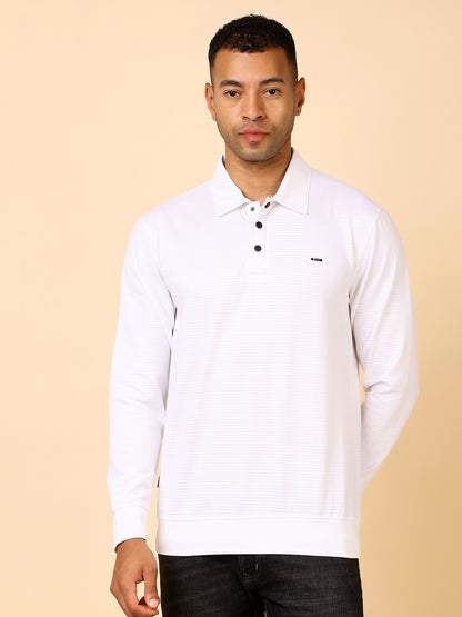 Stylox Men’s Polo Neck Sweatshirt with Button Placket
