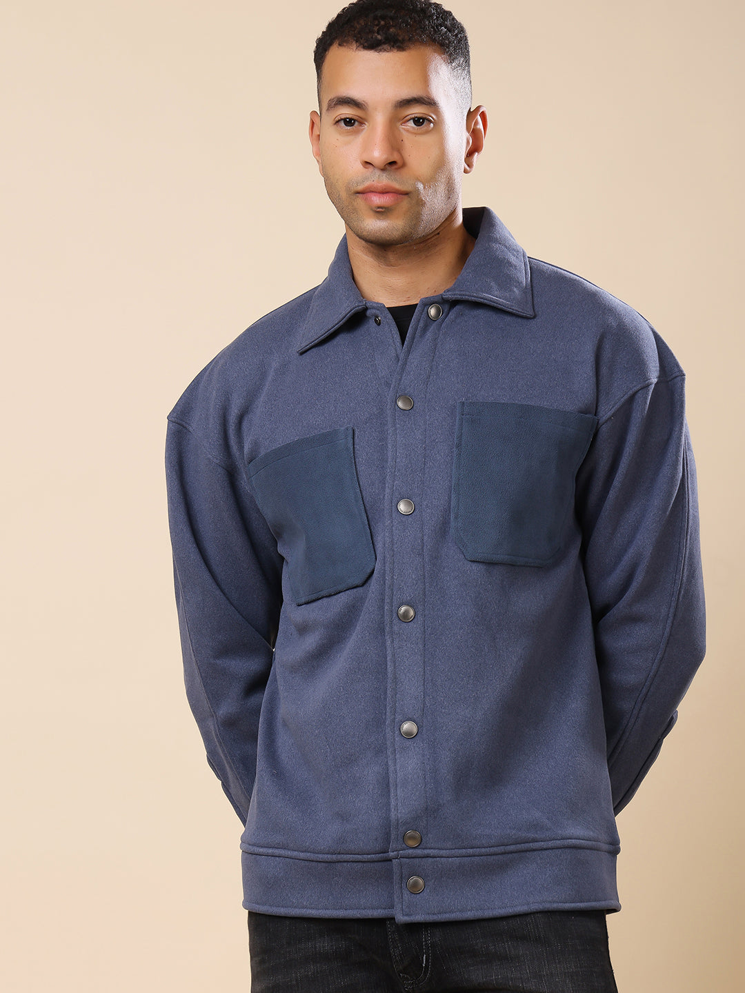 Stylox Men’s Shacket with Button Closure – Stylish Jacket for Every Season