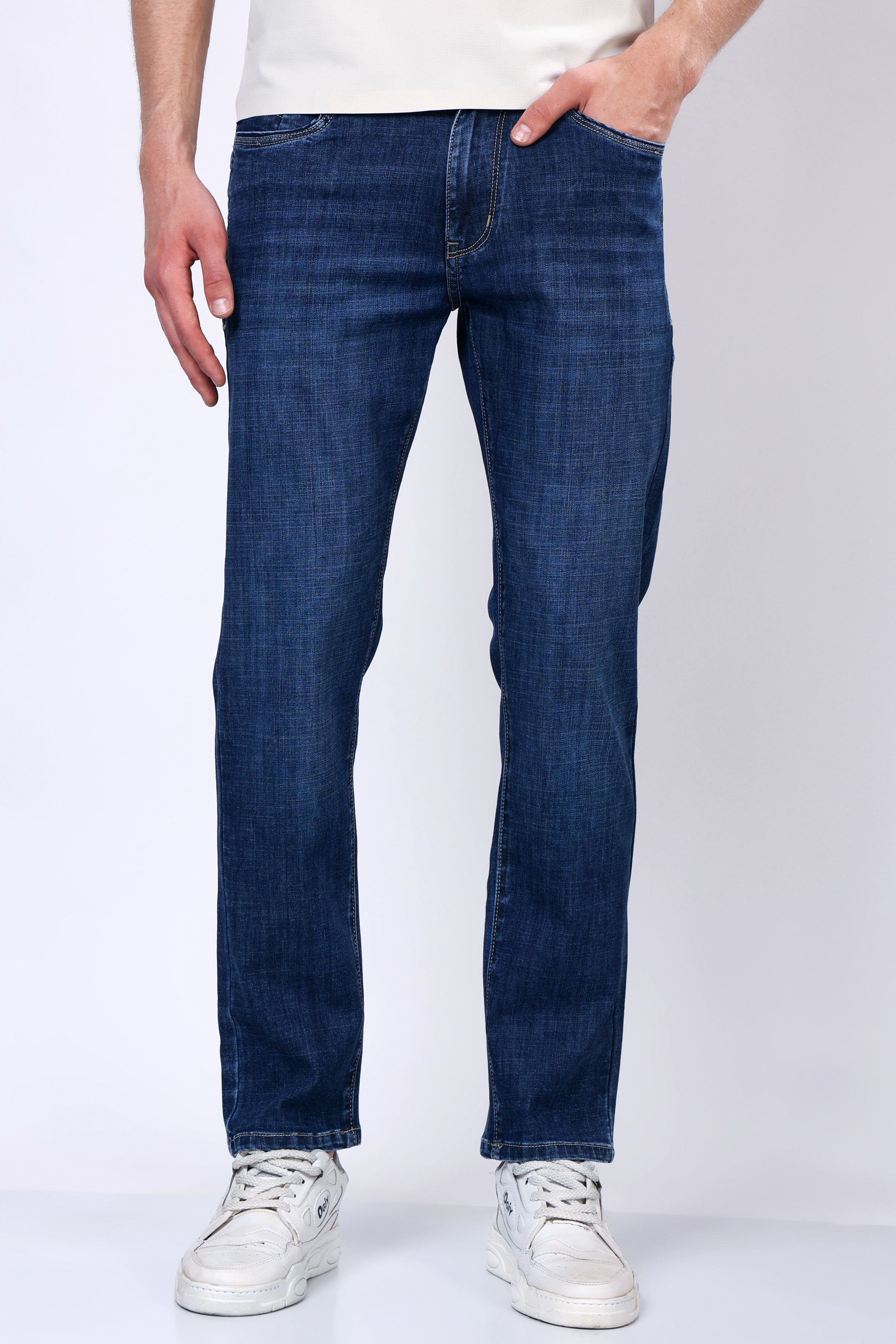 Stylox Men's Slim Fit Stretchable Jeans-Dark Blue - Stylox
