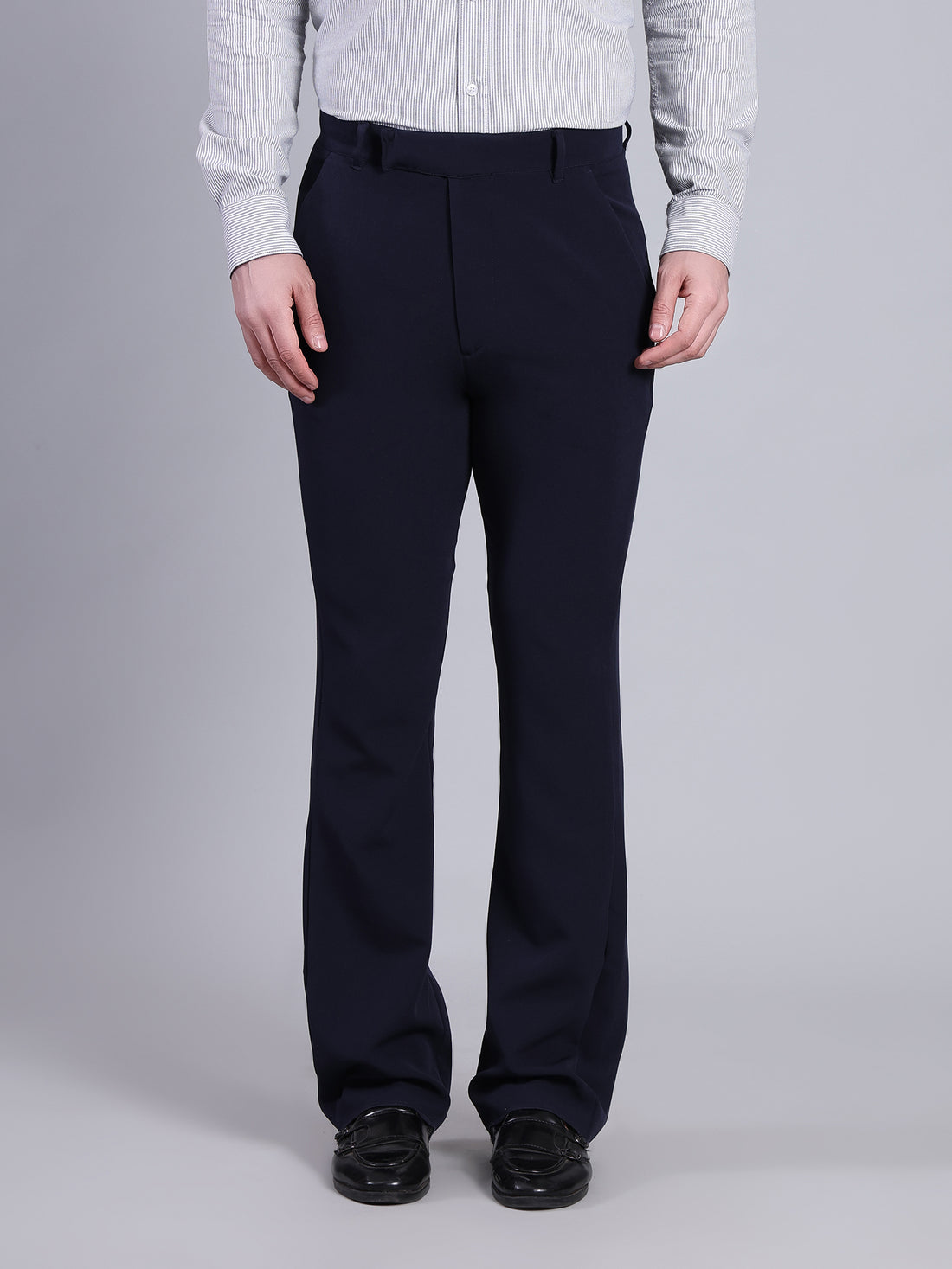 Stylox Men’s Bootcut Formal Trousers-Navy - Stylox