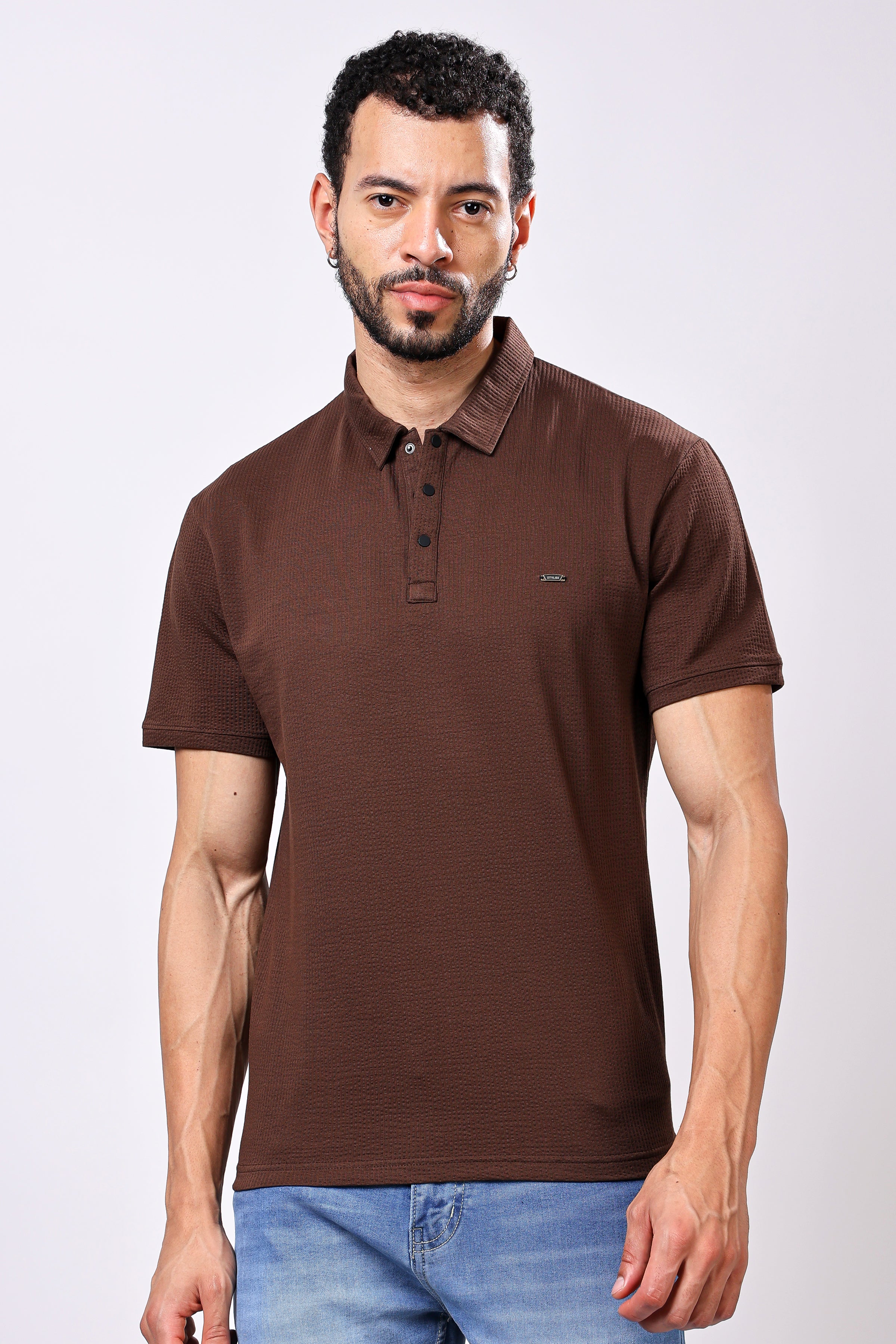 Stylox Solid Polo T-Shirt For Men