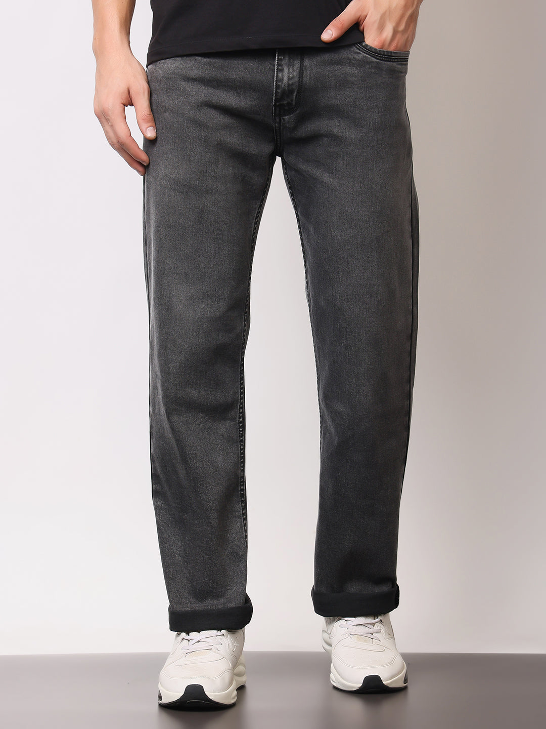 Stylox Men’s Comfort Fit Solid Jeans | Premium Stretchable Plain Denim Jeans for Men | Mid-Rise Relaxed Fit Jeans - Stylox