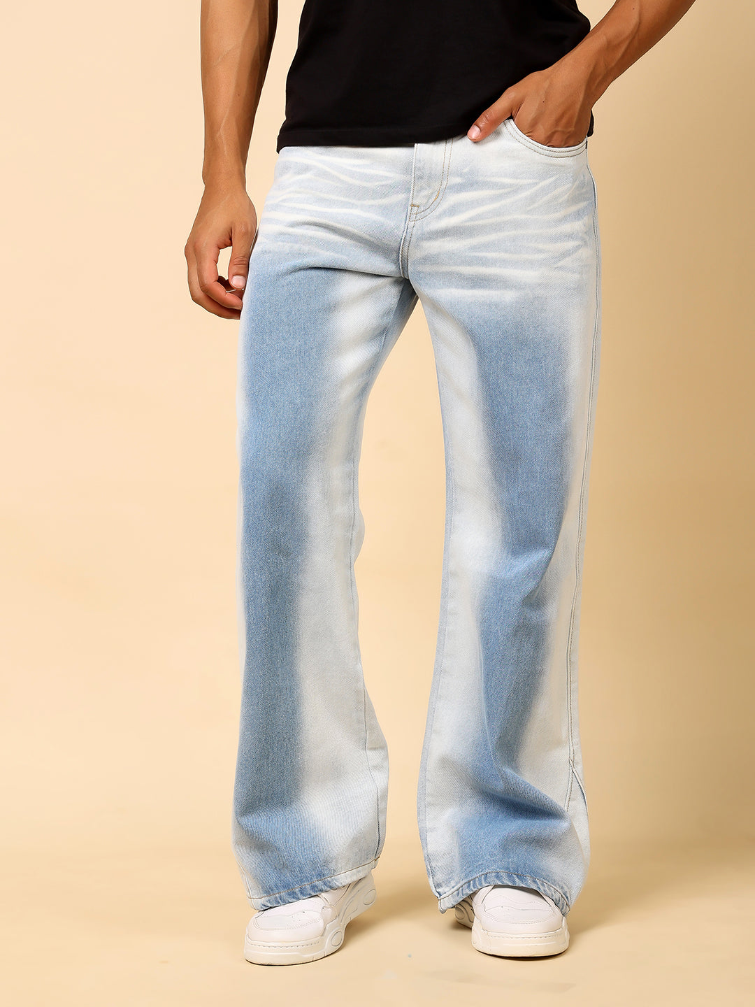 Stylox Men’s Baggy Fit Tie-Dye Washed Jeans | Relaxed Street Style Denim