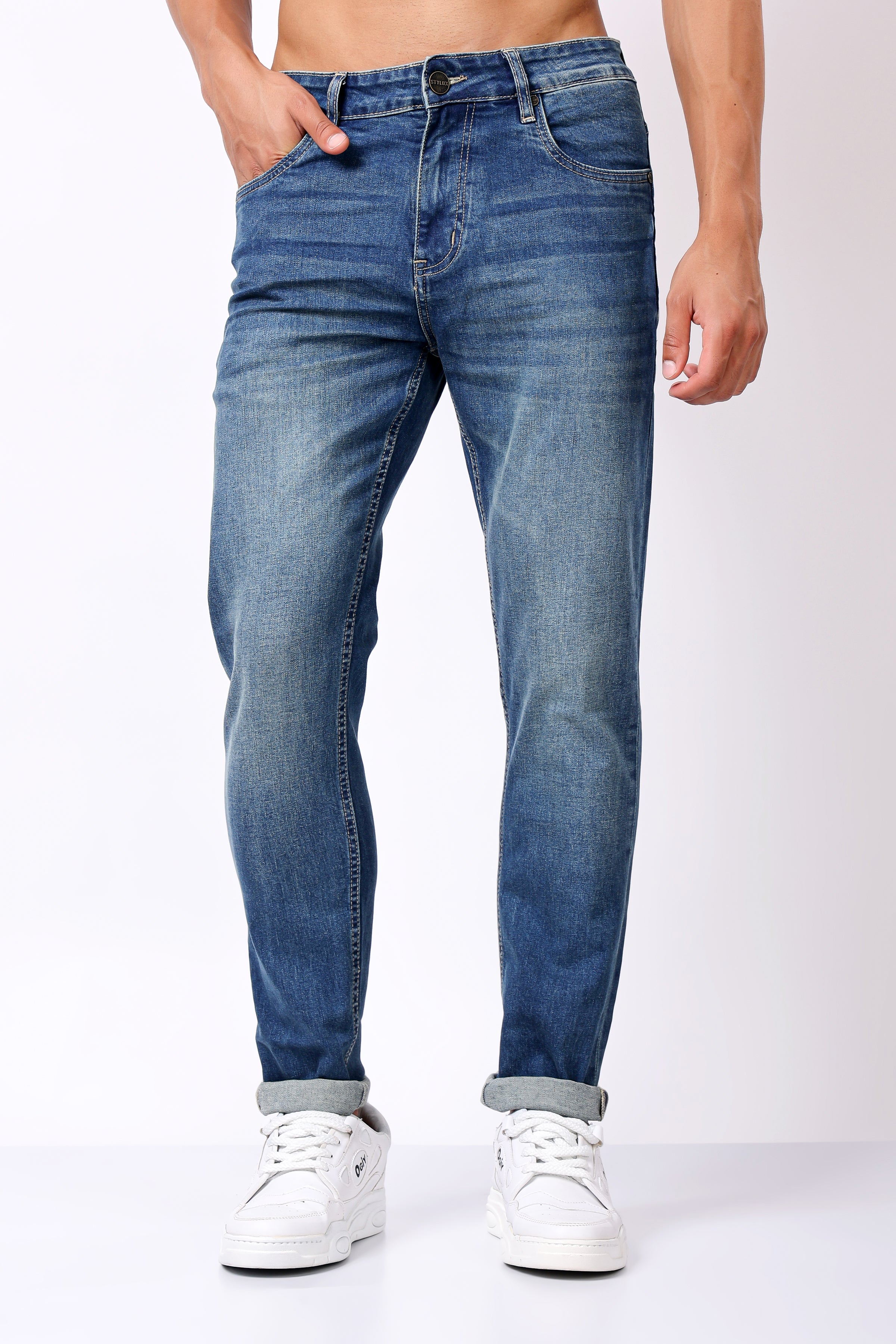 Stylox Slim Fit Denim Jeans - Dark Blue,