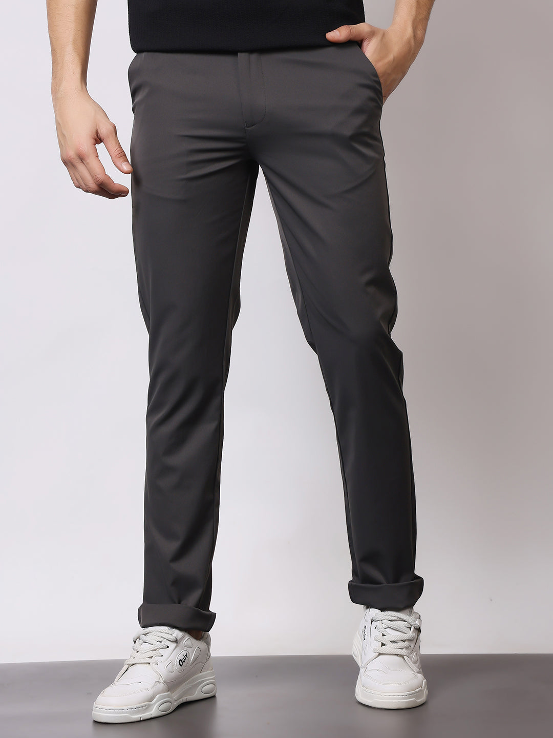 Stylox Men’s Premium Regular Fit Stretch Trousers – Formal & Casual Pants | Wrinkle-Free Office Wear - Stylox