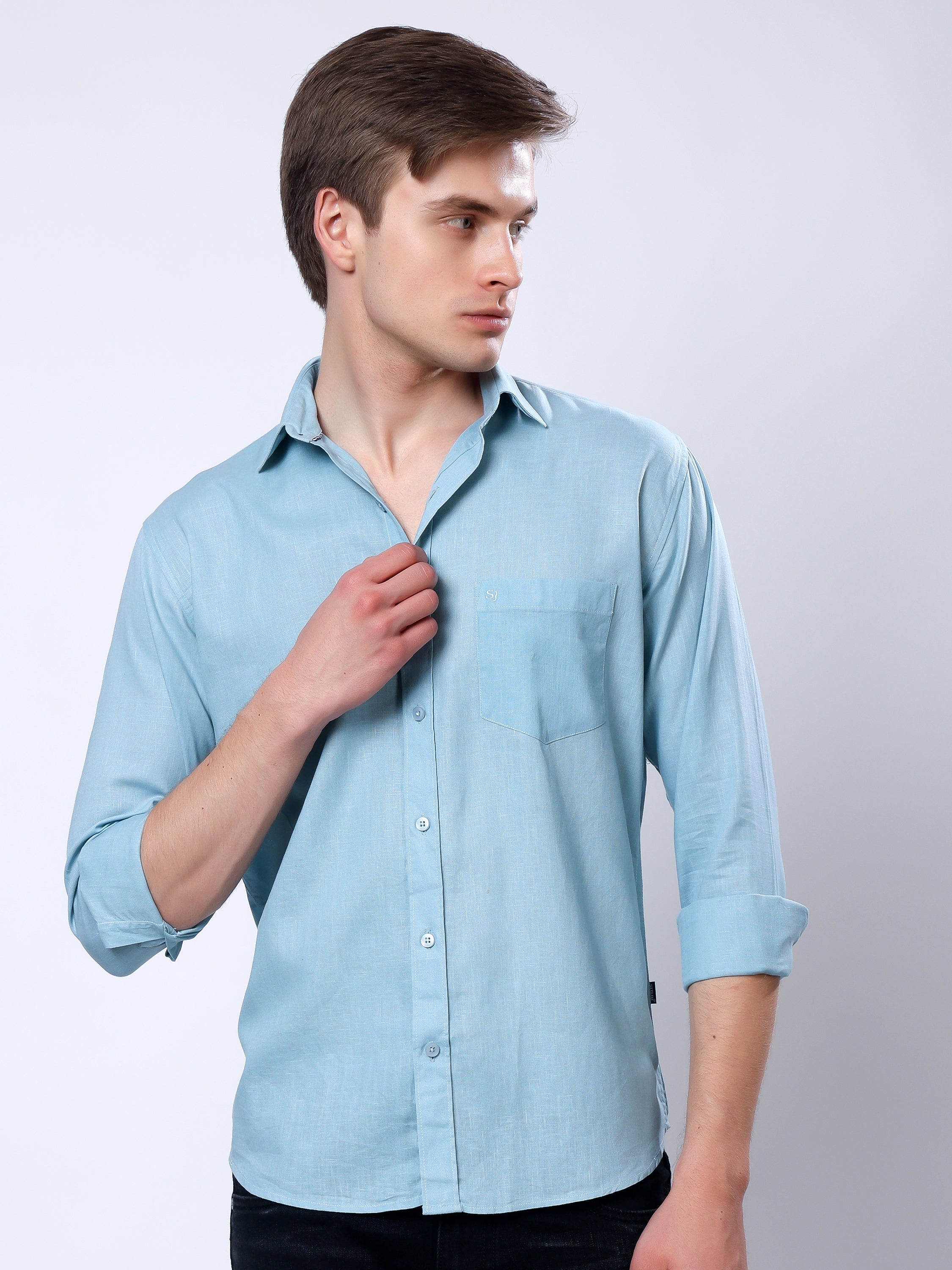 Stylox Men’s Regular Fit Full Sleeve Solid Casual Shirt - Stylox