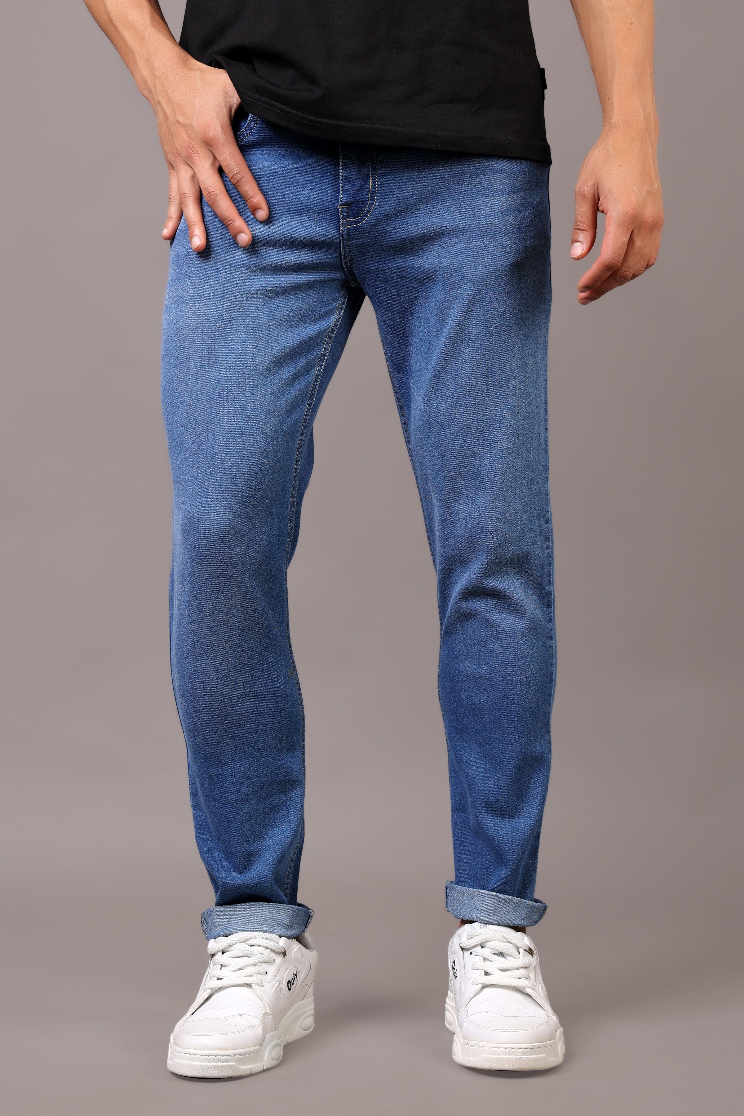 Stylox Men’s Slim Fit Mid-Rise Casual Denim Jeans - Stylox