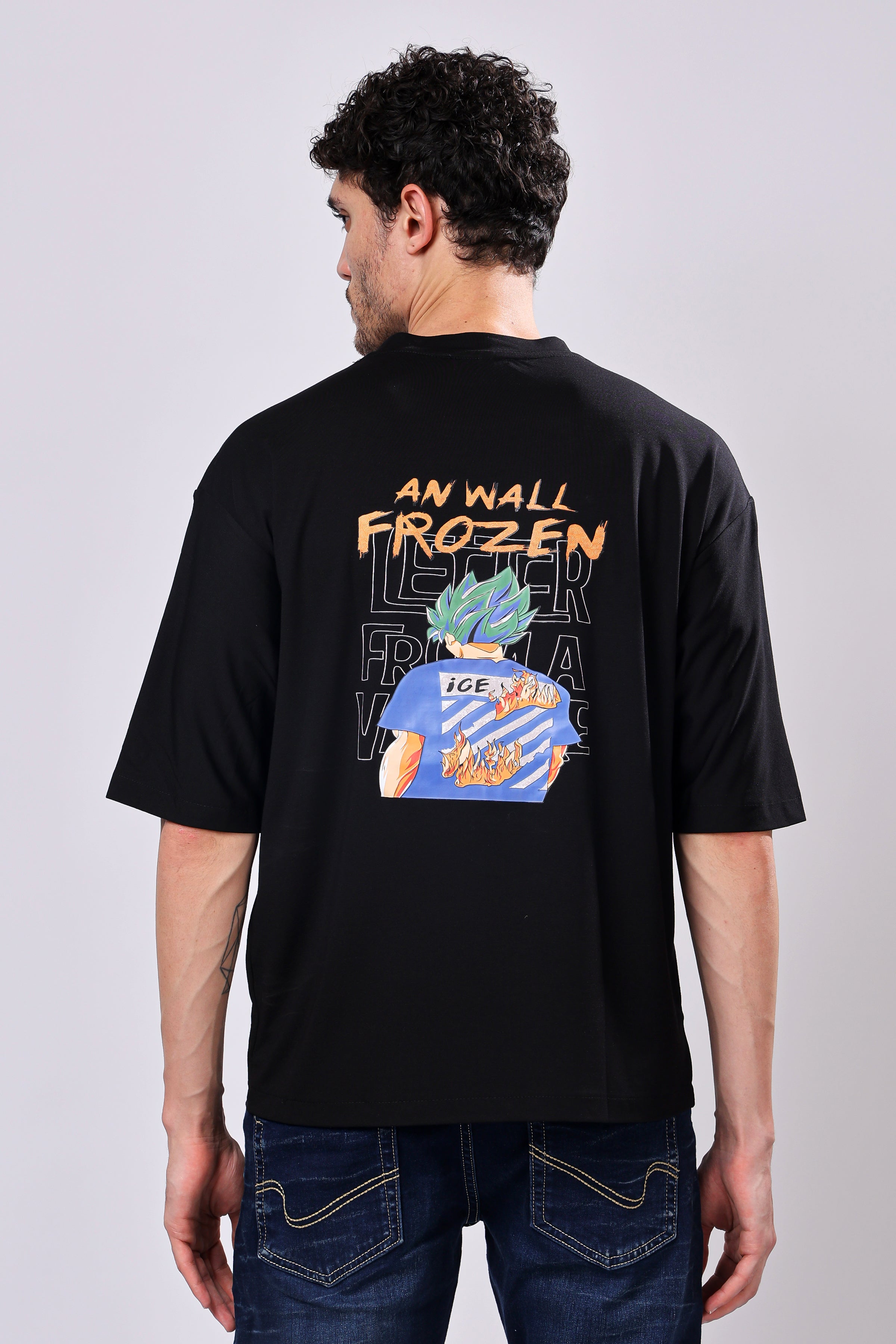 Stylox Men’s Oversized Round Neck Half Sleeve Back Printed T-Shirt | Premium Cotton Loose Fit Graphic Tee for Streetwear & Casual Style - Stylox