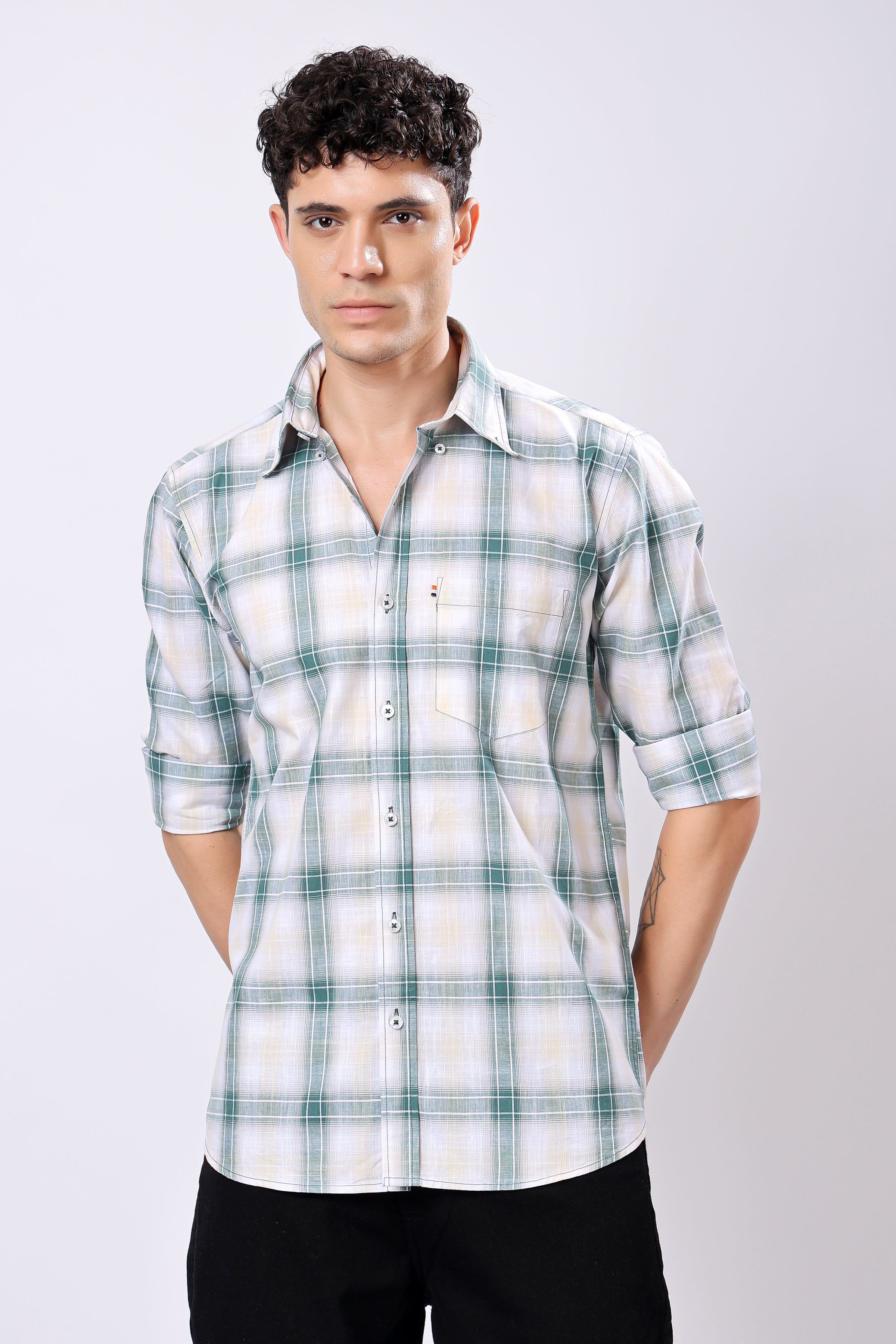 Stylox Regular Fit Full Sleeve Casual Check Shirt for Men - Stylox