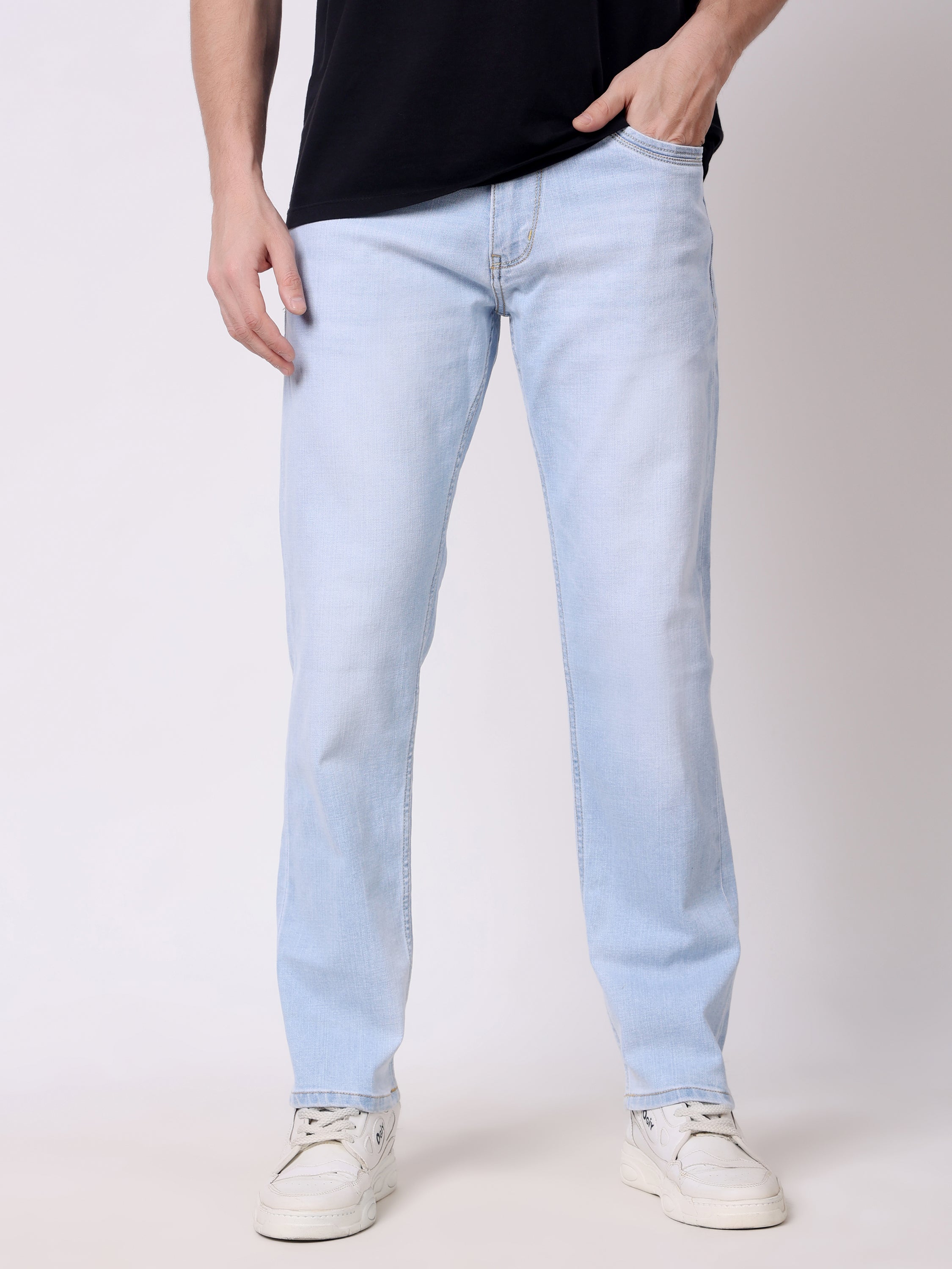 Stylox Men’s Stretchable Slim Fit Mid-Rise Casual Denim Jeans - Stylox