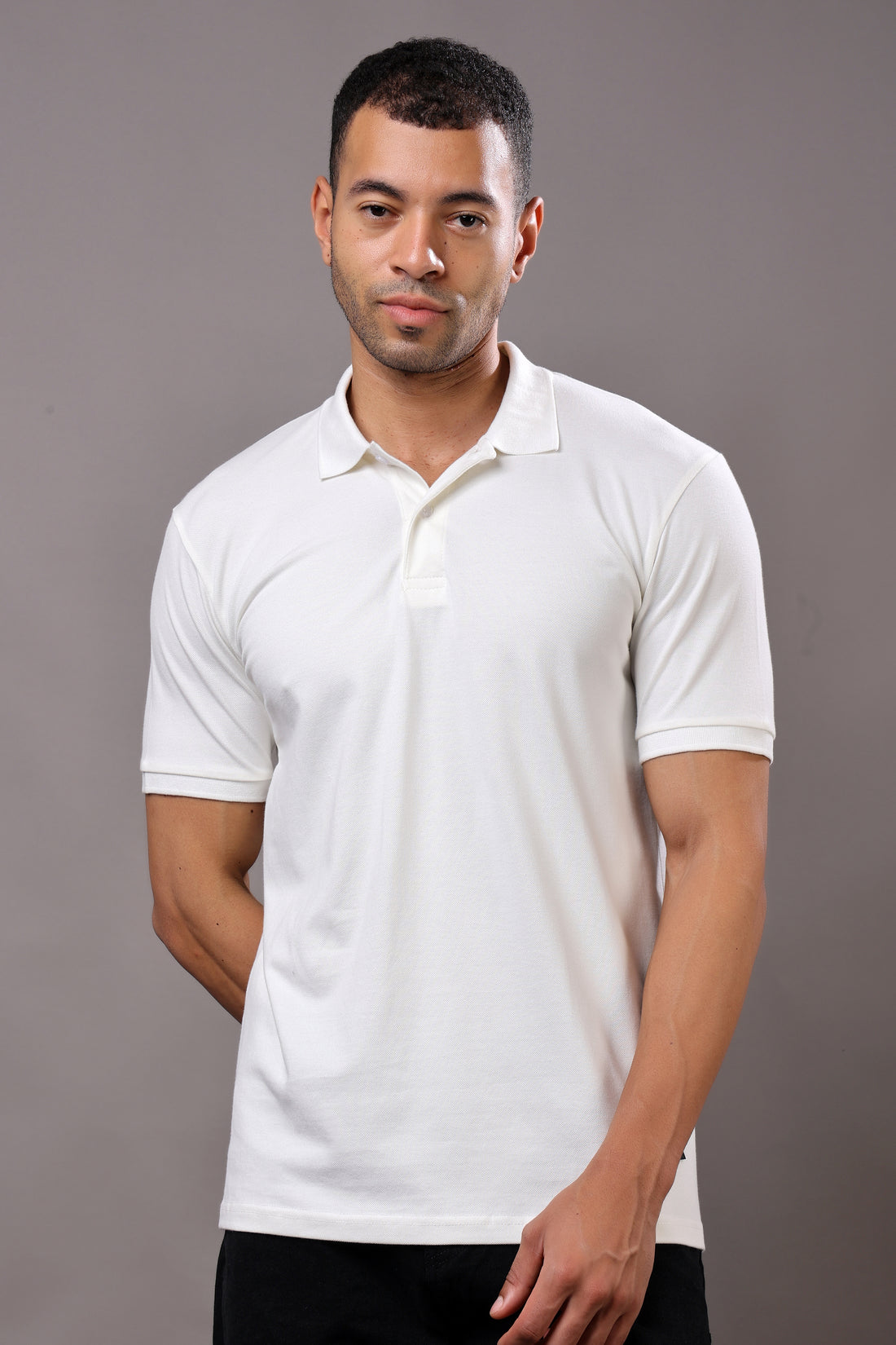 Stylox Men’s Polo Collar Solid T-Shirt - Soft, Breathable &amp; Everyday Wear