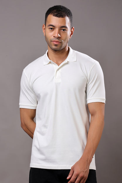 Stylox Men’s Polo Collar Solid T-Shirt - Soft, Breathable &amp; Everyday Wear