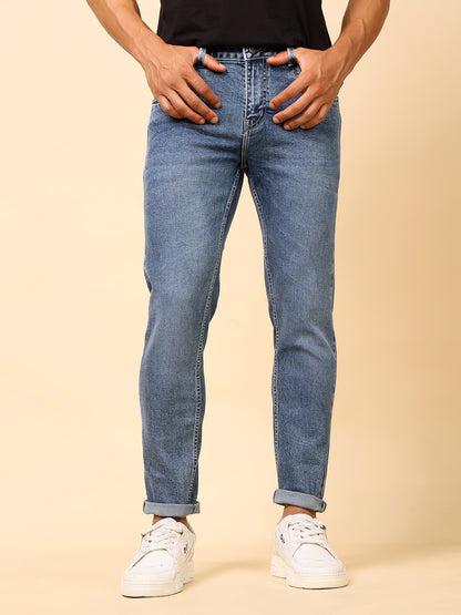 Stylox Men’s Ankle Fit Washed Jeans | Stretchable Denim Jeans for Men | Stylish Tapered Fit Casual Jeans