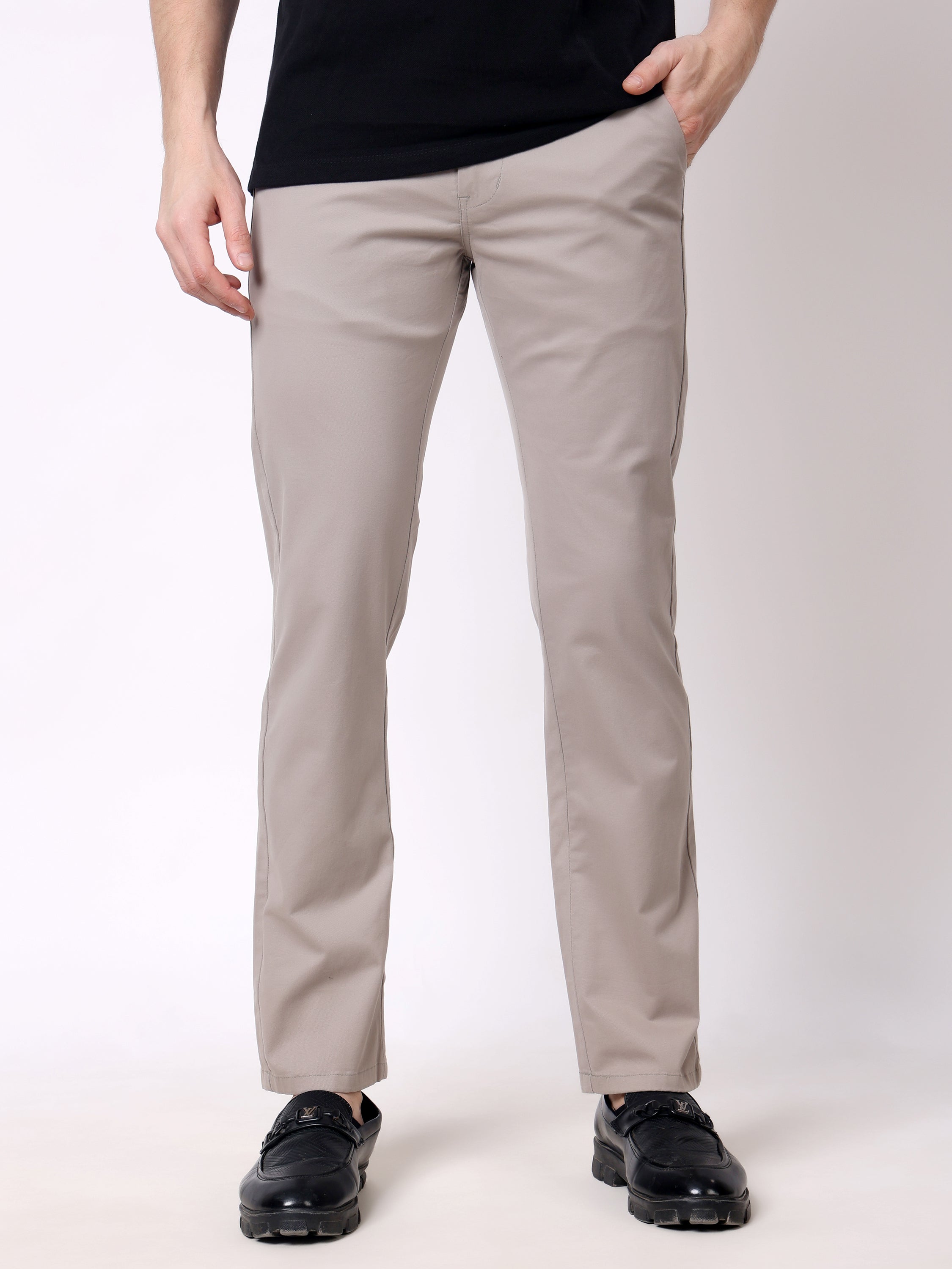 Stylox Men’s Straight Fit Non-Stretch Casual Chinos Trousers - Stylox