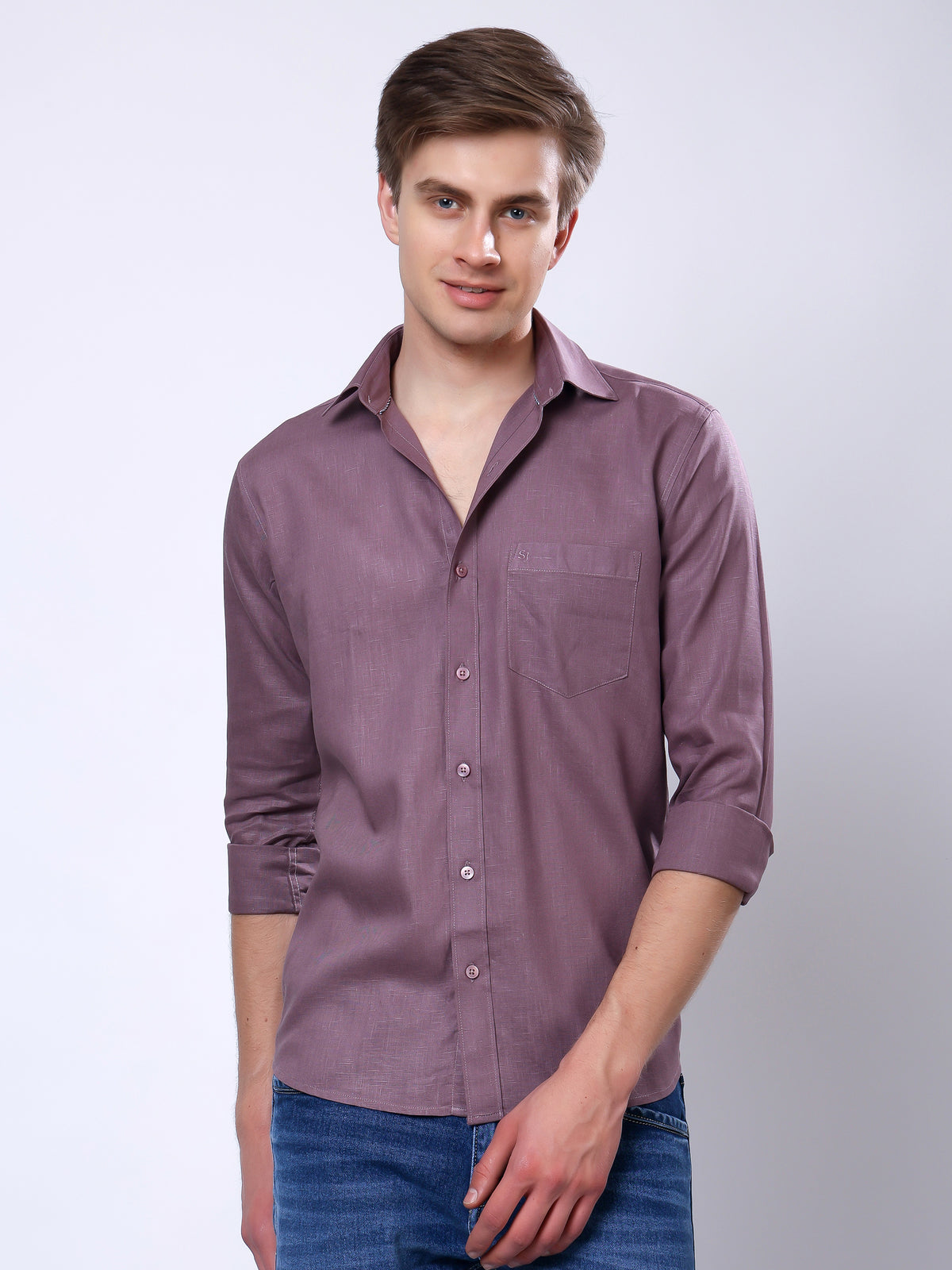 Stylox Men’s Regular Fit Full Sleeve Solid Casual Shirt - Stylox