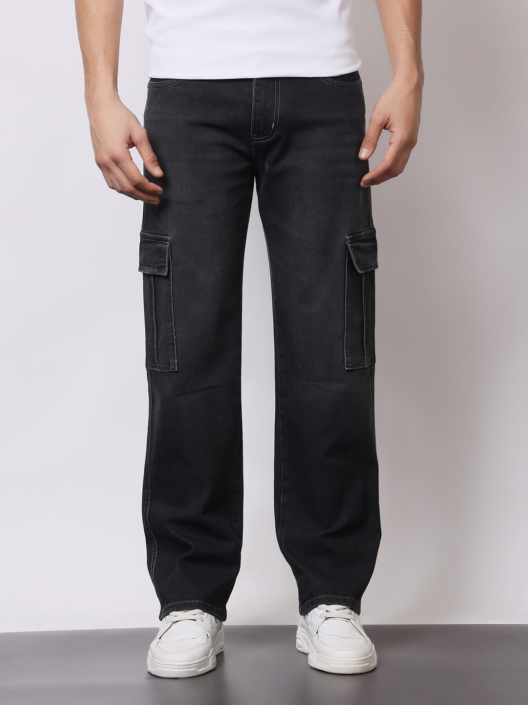 Stylox Men’s Regular Fit Cargo Jeans | Multi-Pocket Denim Cargo Pants for Casual &amp; Streetwear Style - Stylox