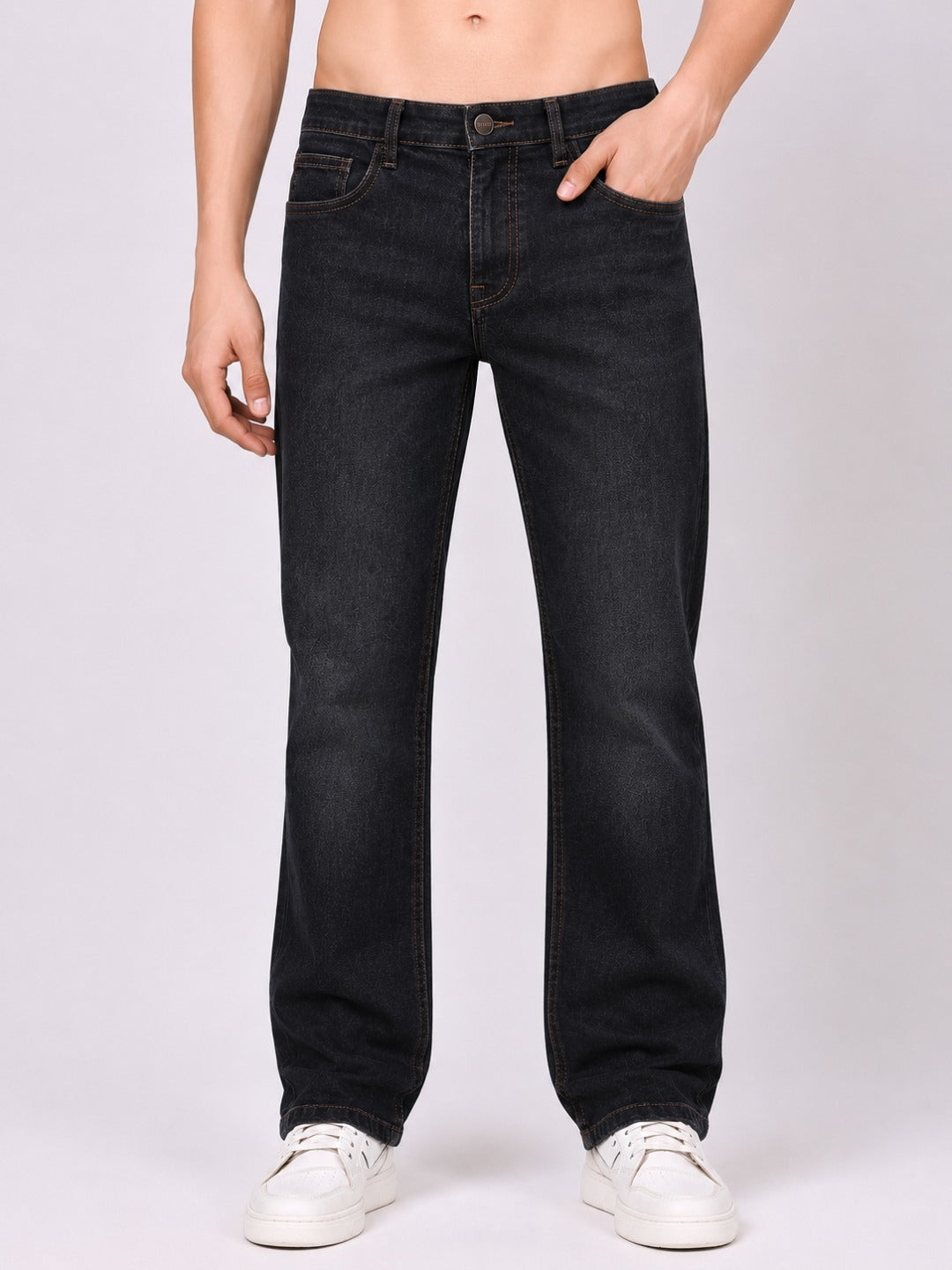 Stylox Men’s Comfort Fit Stretchable Denim Jeans-Dark Grey