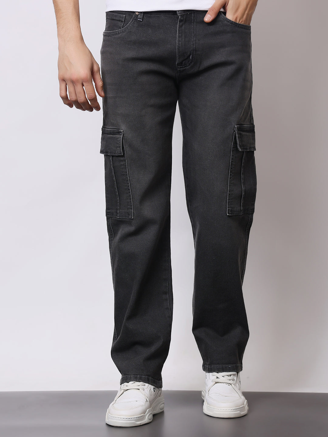 Stylox Men’s Regular Fit Cargo Jeans | Multi-Pocket Denim Cargo Pants for Casual & Streetwear Style - Stylox
