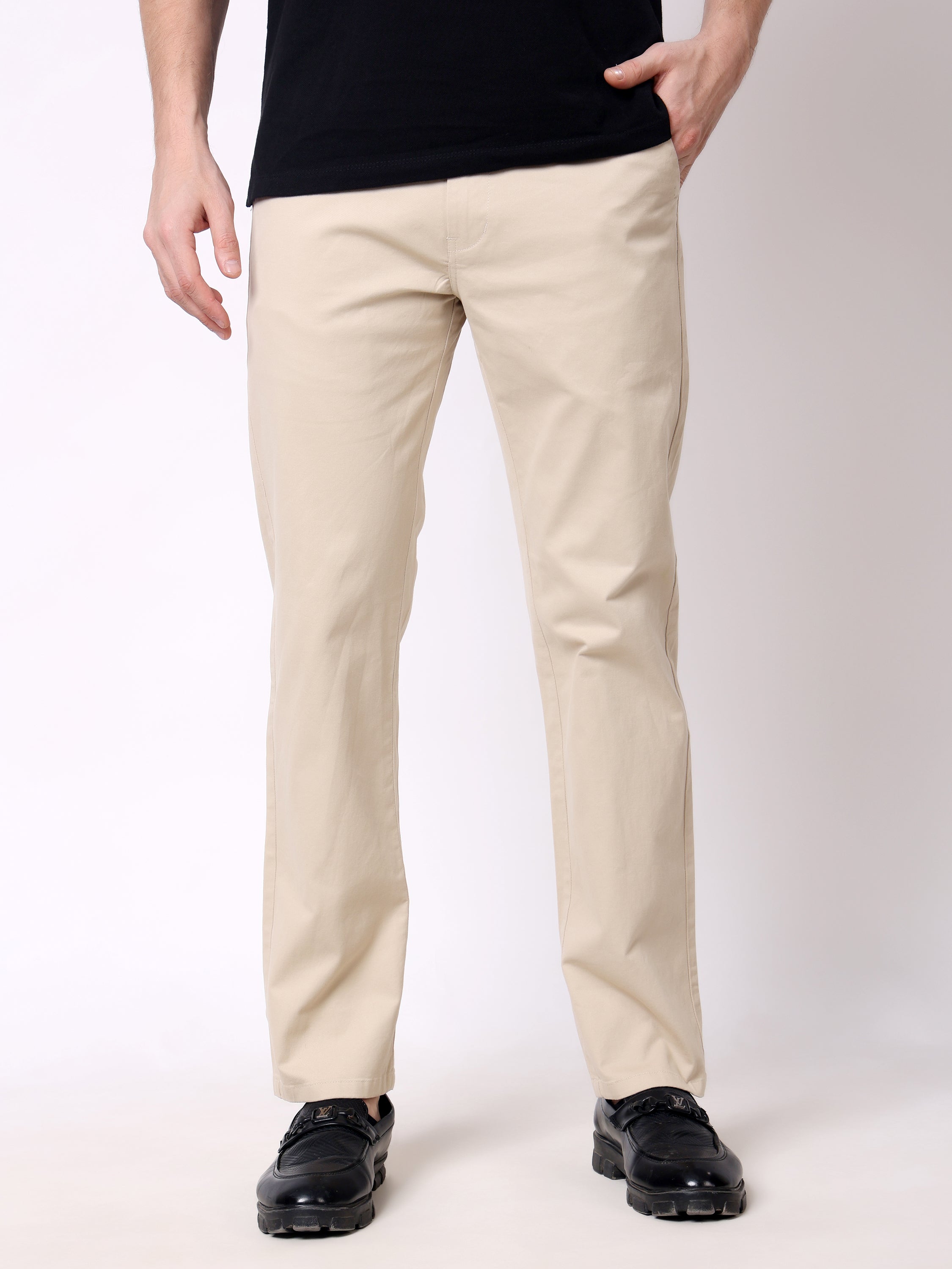 Stylox Men’s Straight Fit Non-Stretch Casual Chinos Trousers - Stylox