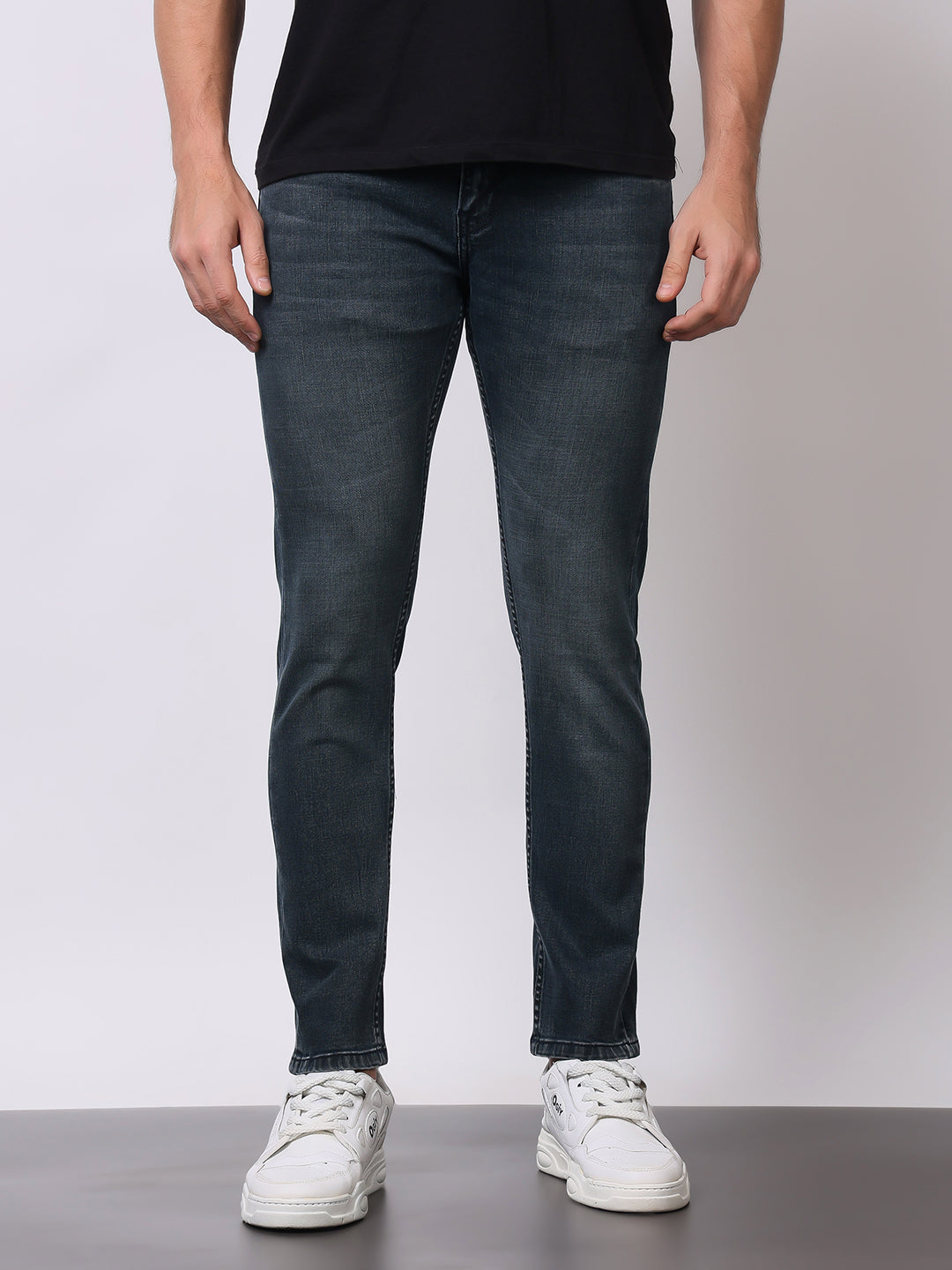 Stylox Men’s Slim Fit Solid Jeans | Stretchable Plain Denim Jeans for Men | Classic Mid-Rise Slim Fit Jeans for Smart Casual Wear