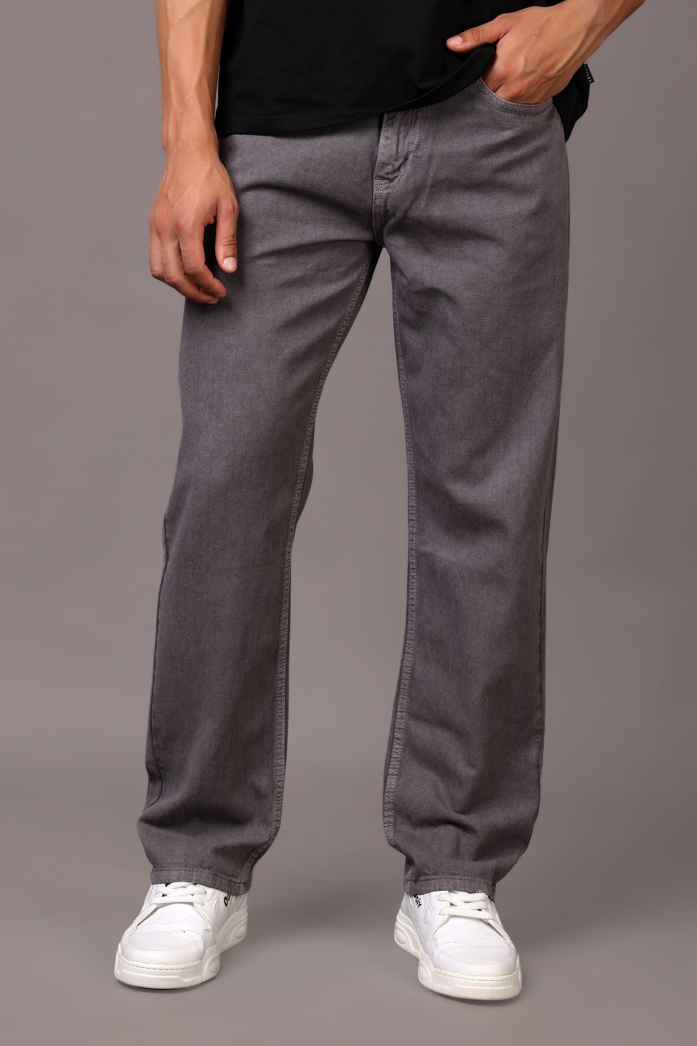 Stylox Men’s Relaxed Fit Denim Jeans - Ash Grey, Black, Steel Grey, Fossil Grey & Olive