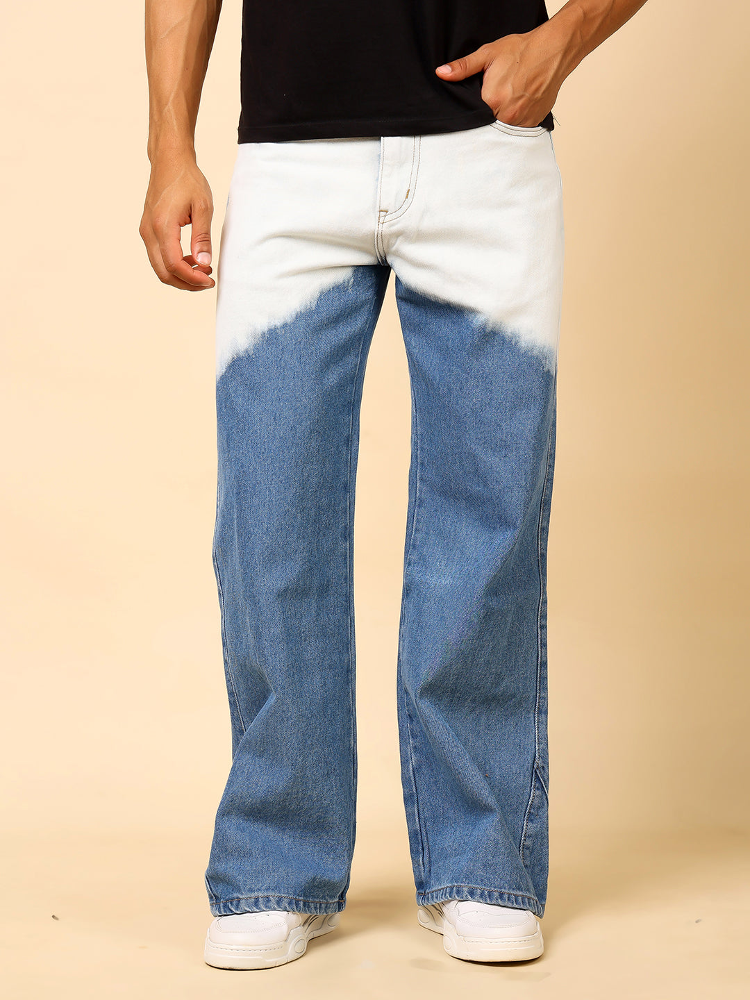 Stylox Men’s Baggy Fit Tie-Dye Washed Jeans | Trendy Street Style Denim|J-04 - Stylox