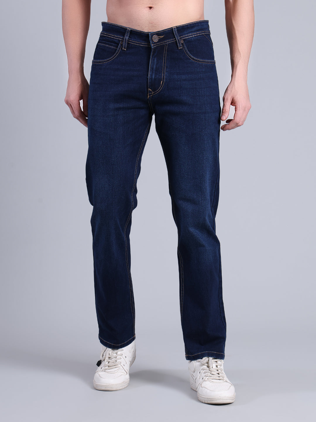 Stylox Men’s Straight Fit Mid-Rise Jeans | Classic Denim Jeans for Men - Stylox