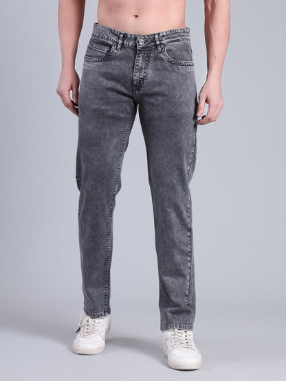 Stylox Men’s Comfort Fit Jeans | Mid Rise Straight Leg Washed Denim for Everyday Wear