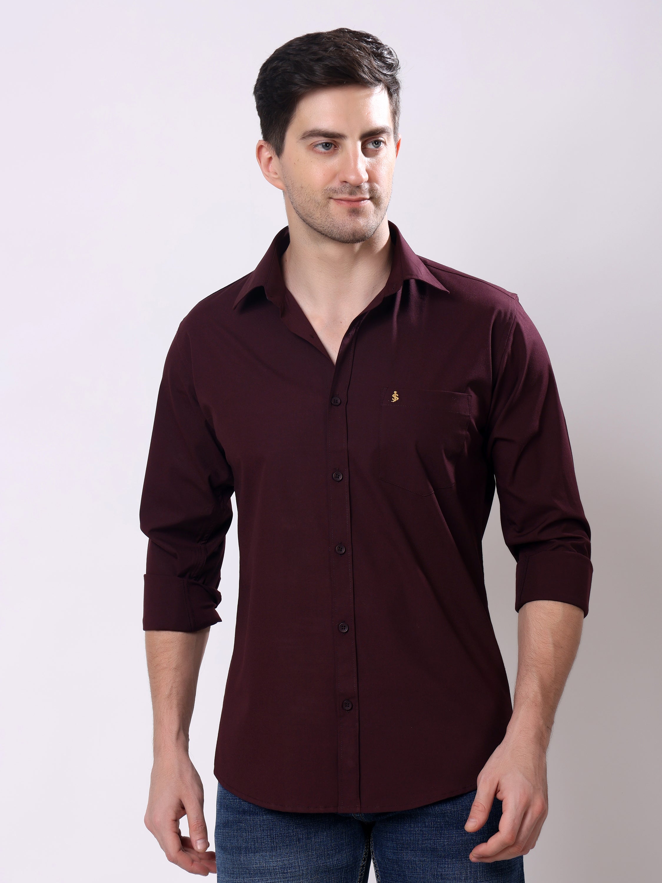Stylox Men’s Regular Fit Full Sleeve Solid Casual Shirt - Stylox