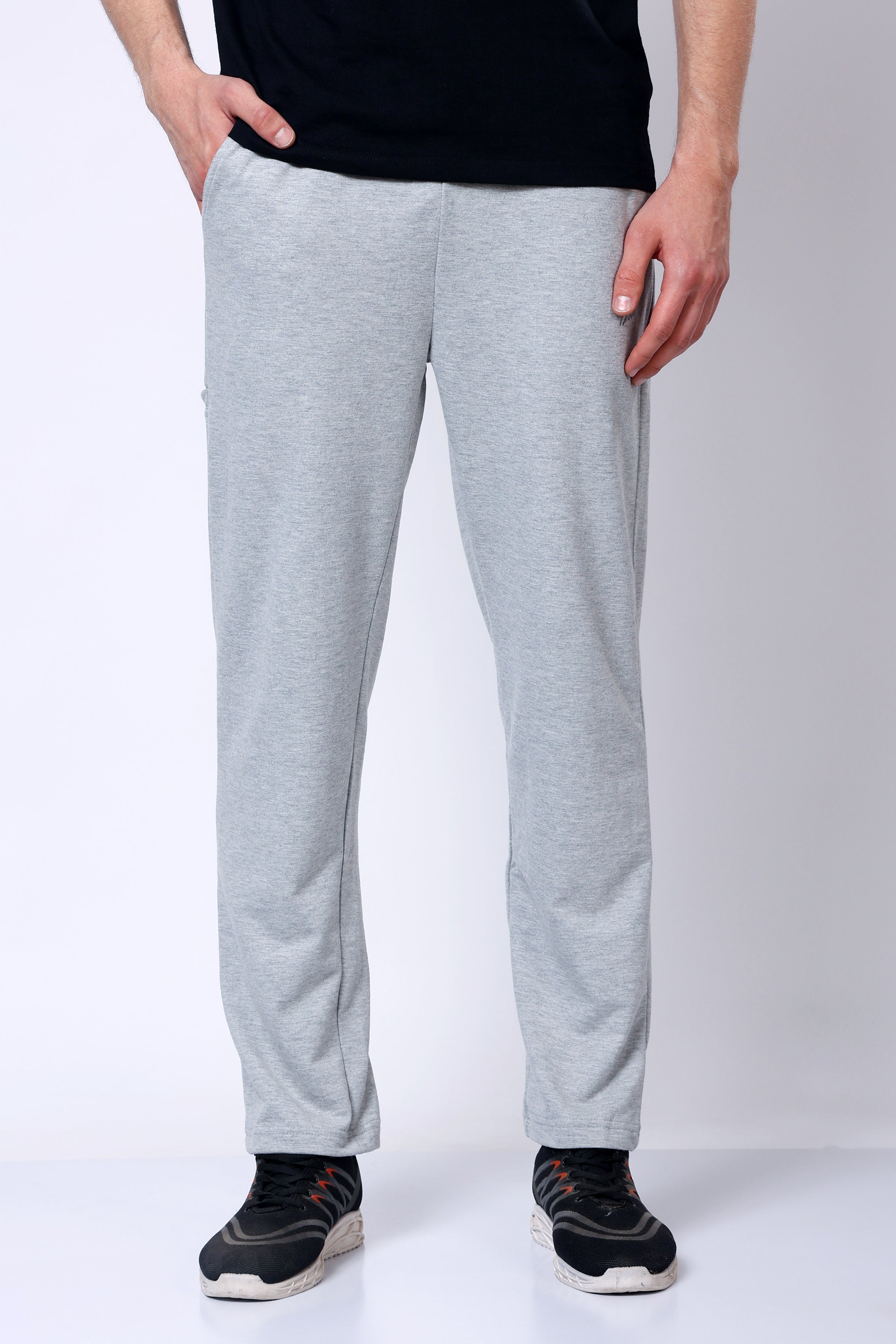 Stylox Men’s Regular Fit Terry Fabric Trackpant with Drawstring Waist-Light Grey - Stylox