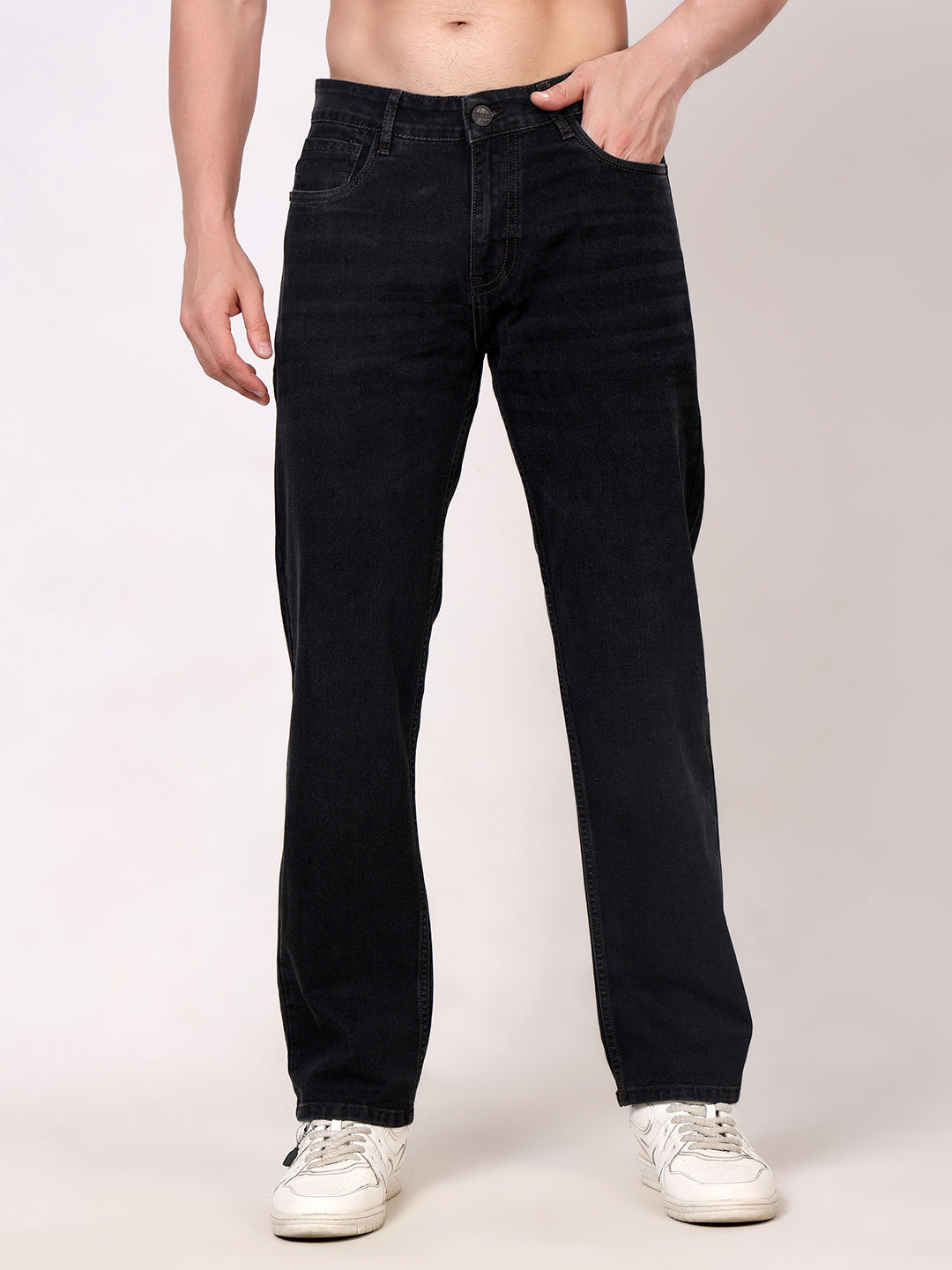 Stylox Men’s Comfort Fit Stretchable Denim Jeans-Dark Grey
