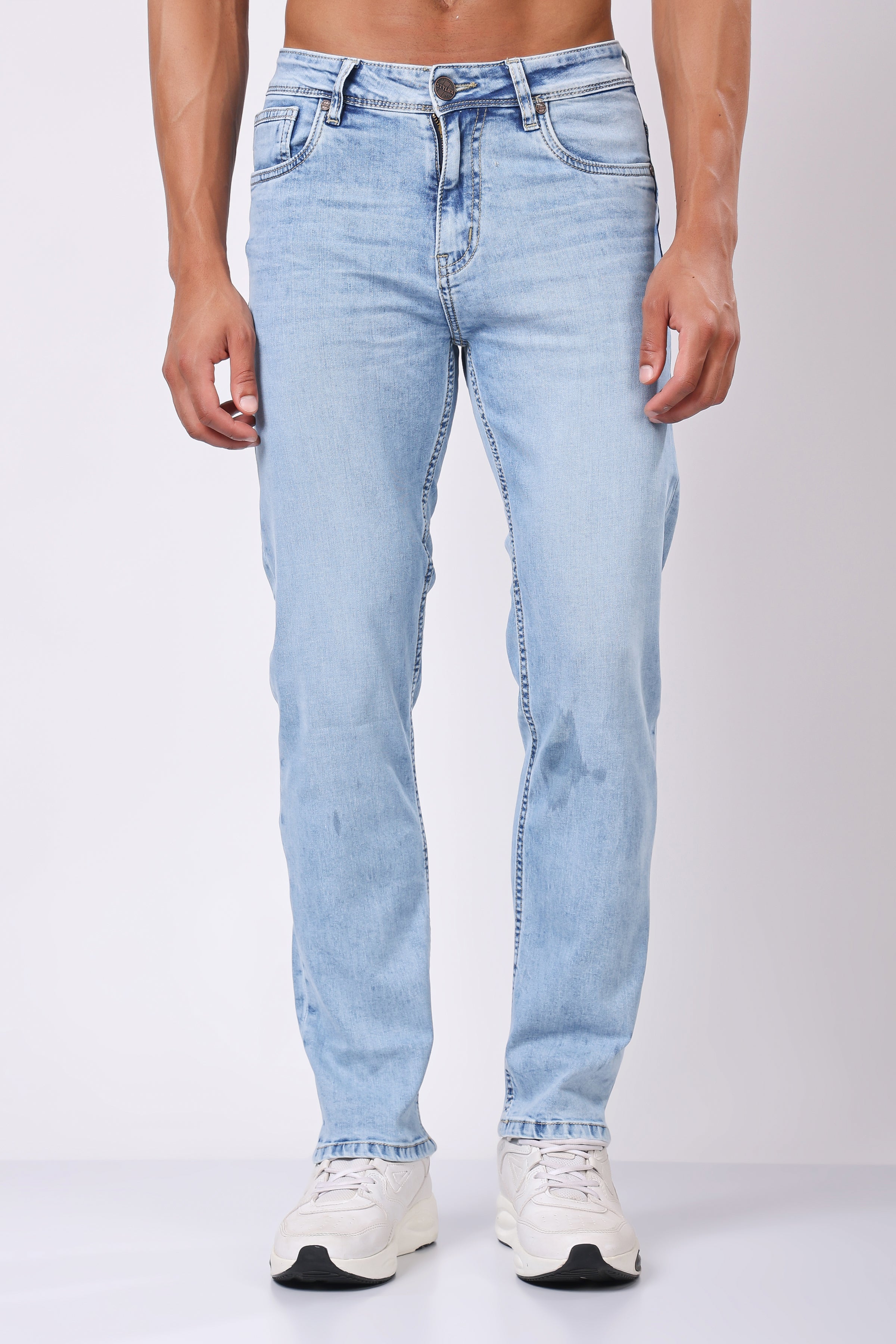 Stylox Comfort Fit Men's Denim Jeans - Dark Blue, Mid Light Blue| J-023 - Stylox