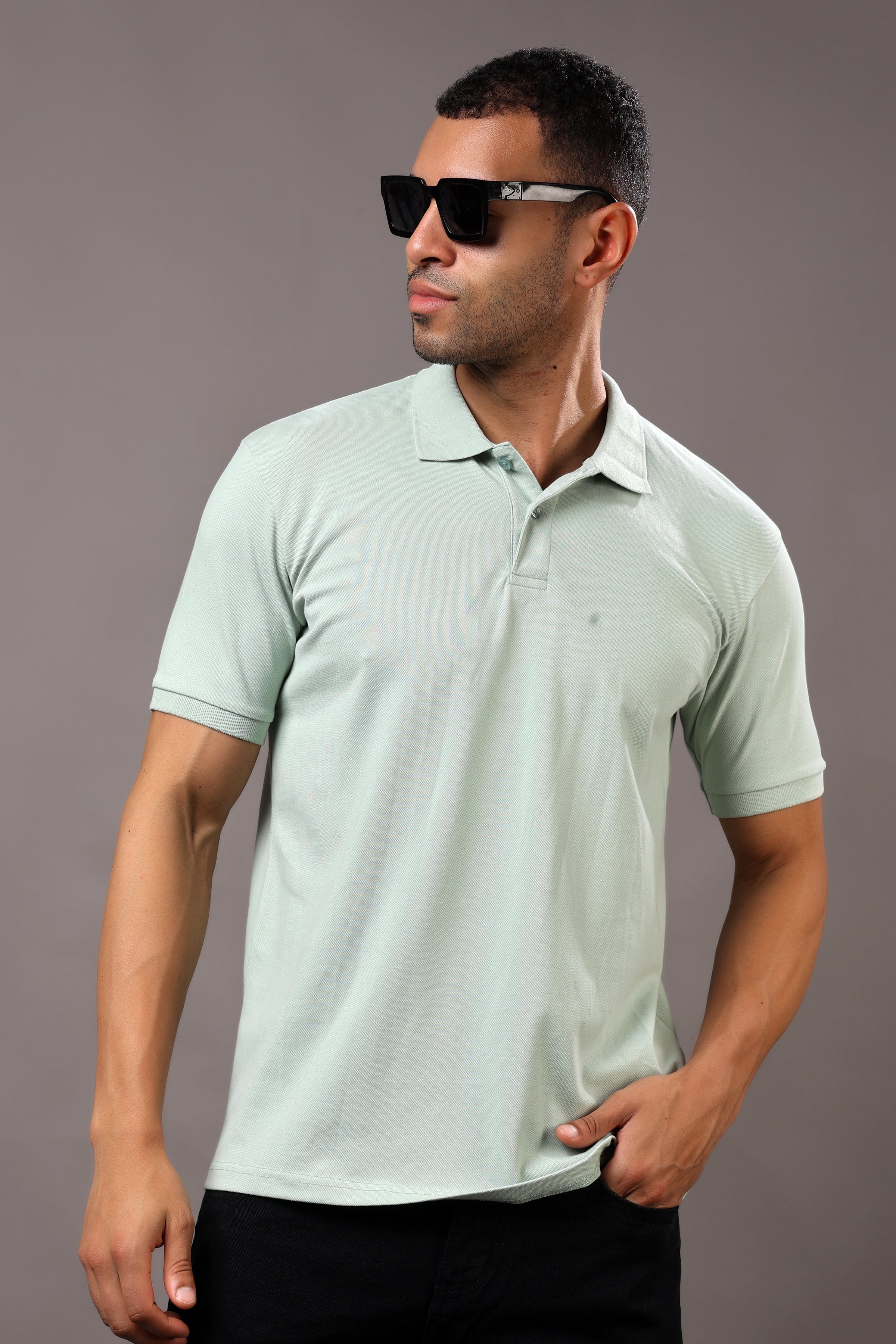 Stylox Men’s Polo Collar Solid T-Shirt - Soft, Breathable &amp; Everyday Wear
