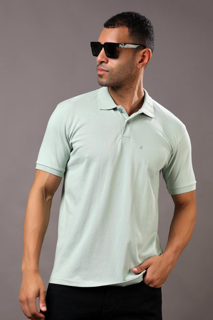 Stylox Men’s Polo Collar Solid T-Shirt - Soft, Breathable &amp; Everyday Wear