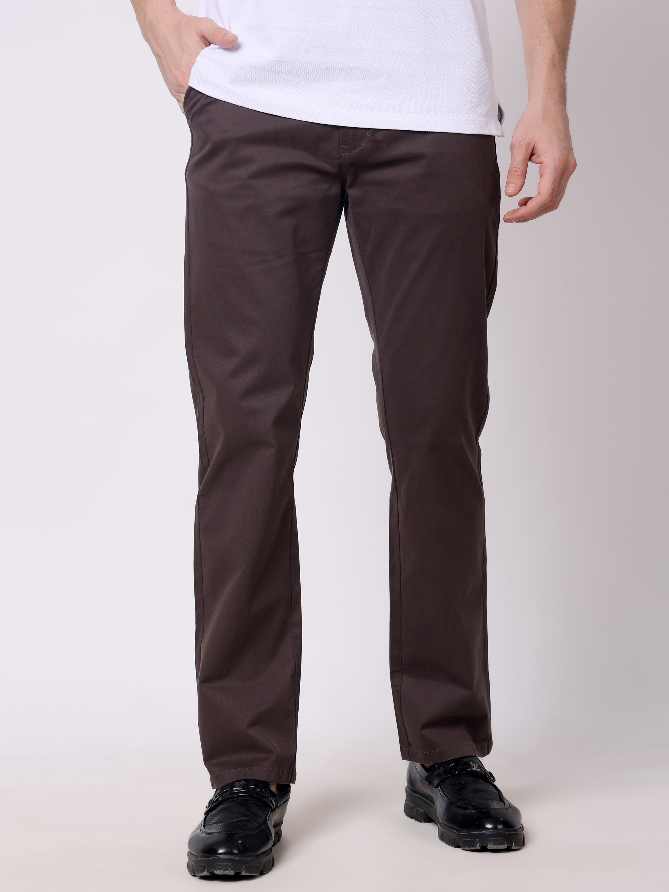 Stylox Men’s Straight Fit Non-Stretch Casual Chinos Trousers - Stylox