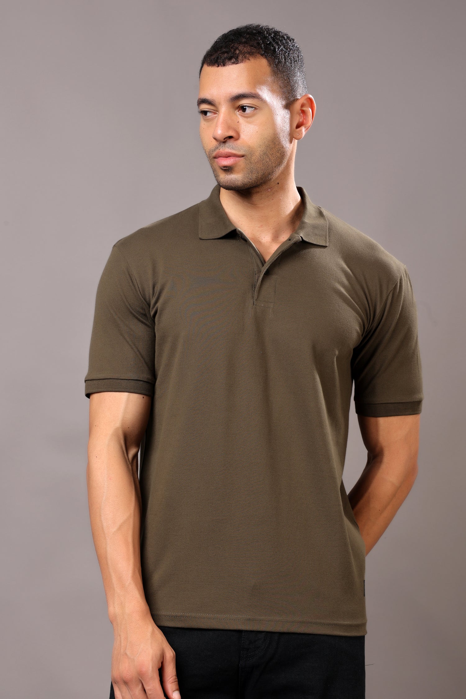 Stylox Men’s Polo Collar Solid T-Shirt - Soft, Breathable &amp; Everyday Wear