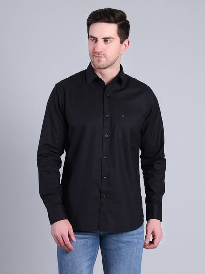Stylox Men’s Solid Casual Shirt | Full Sleeve Regular Fit Shirt for Everyday Wear