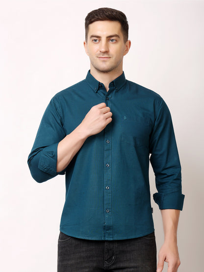 Stylox Men’s Premium Oxford Full Sleeve Solid Shirt | Casual &amp; Formal Wear | Soft Cotton Blend