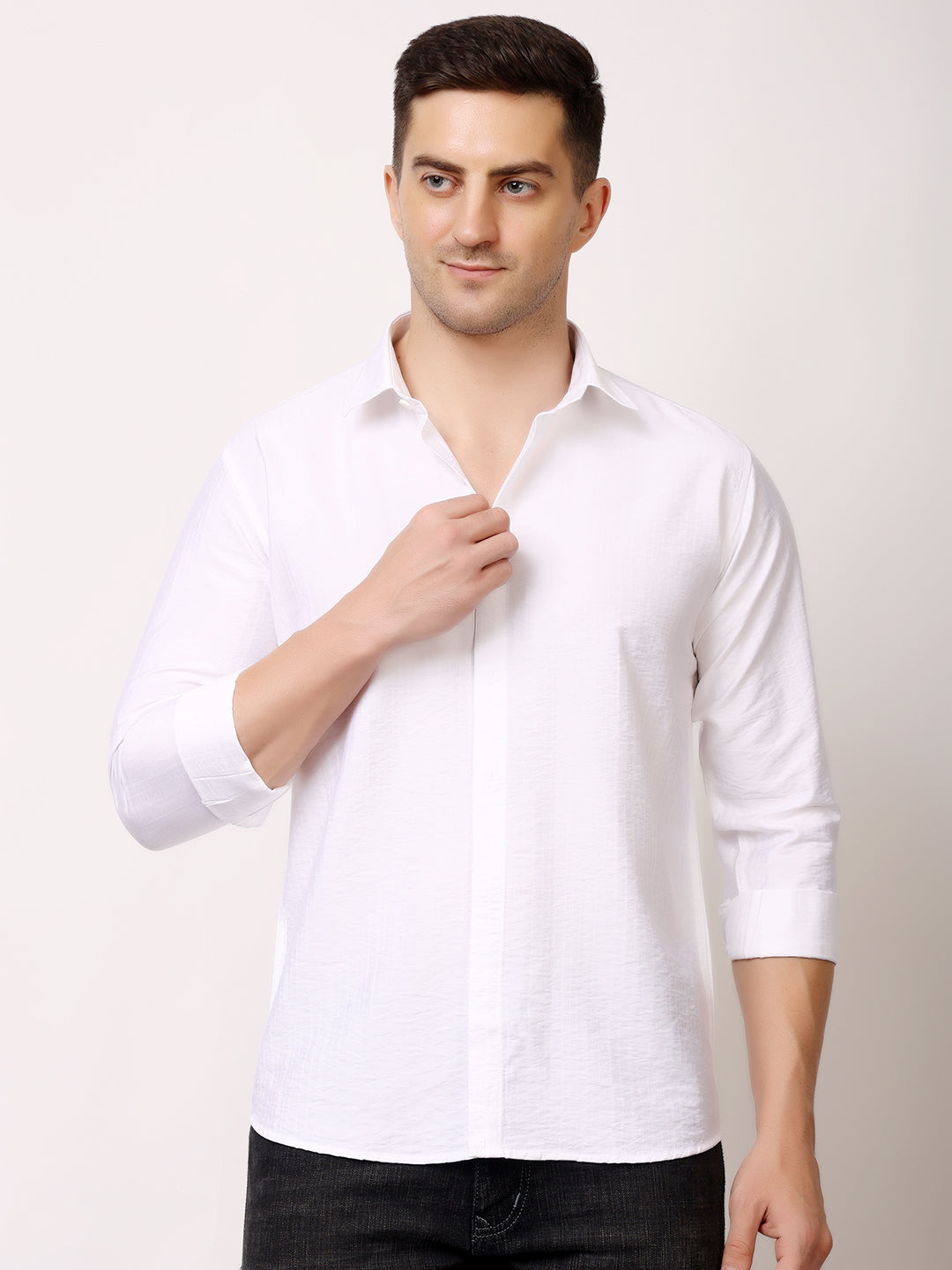 Stylox Men's Regular Fit Solid Full Sleeve Casual Shirt – Soft Cotton Blend, Comfortable & Stylish Everyday Wear - Stylox