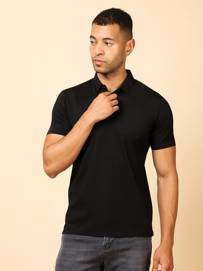 Stylox Premium Stretchable Nylon-Spandex Solid Polo T-Shirt – Sleek Comfort &amp; Performance